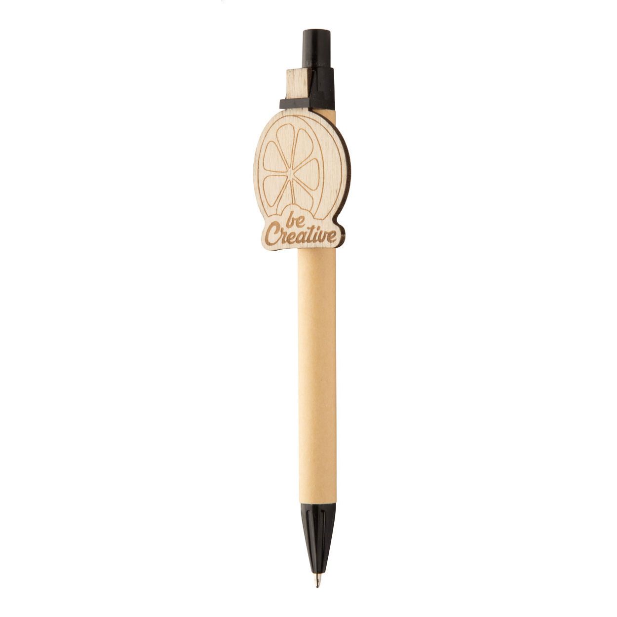 Kugelschreiber CreaClip Eco - schwarz - natur-809