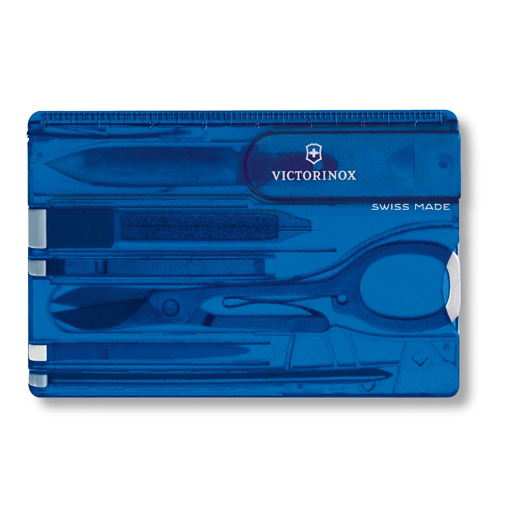 Schweizer Taschenmesser Swiss Card Classic - blau transparent-720
