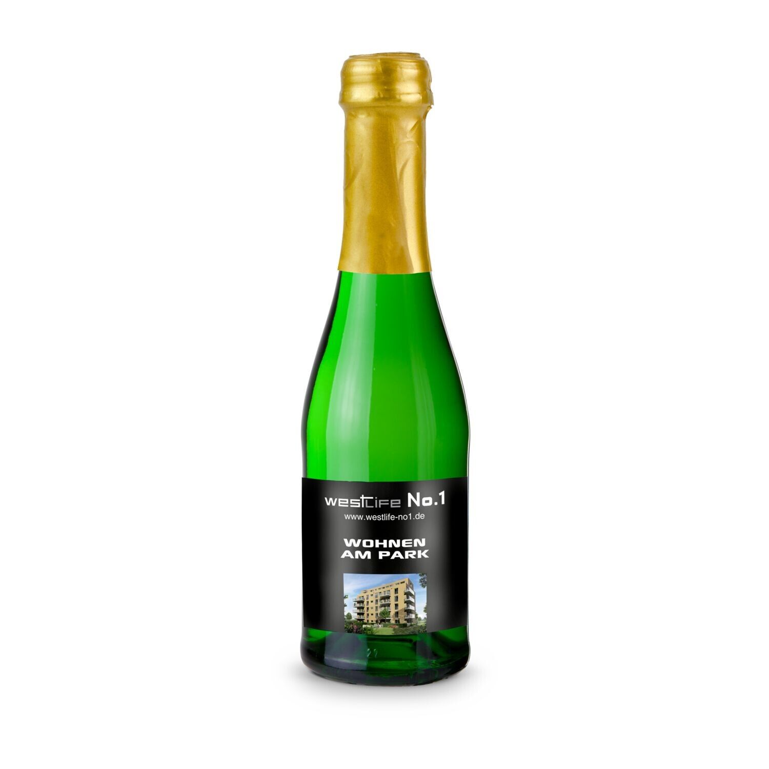 Sekt Cuvée Piccolo - Flasche grün, 0,2 l - Kapselfarbe Gold-306
