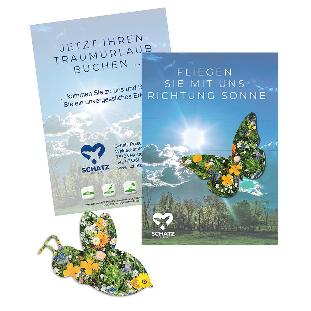 Samenpapier auf A6-Karte - Bienchen-405