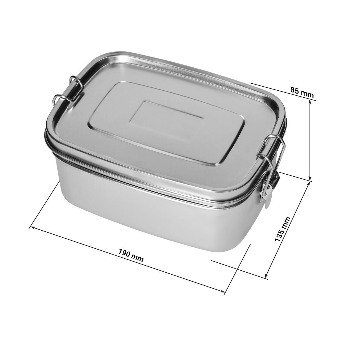 Vorratsdose Double 19x13,5x8,5 cm - silber-845