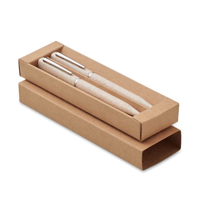 Schreibgeräte-Set Stroh/ABS PEAT - beige-654