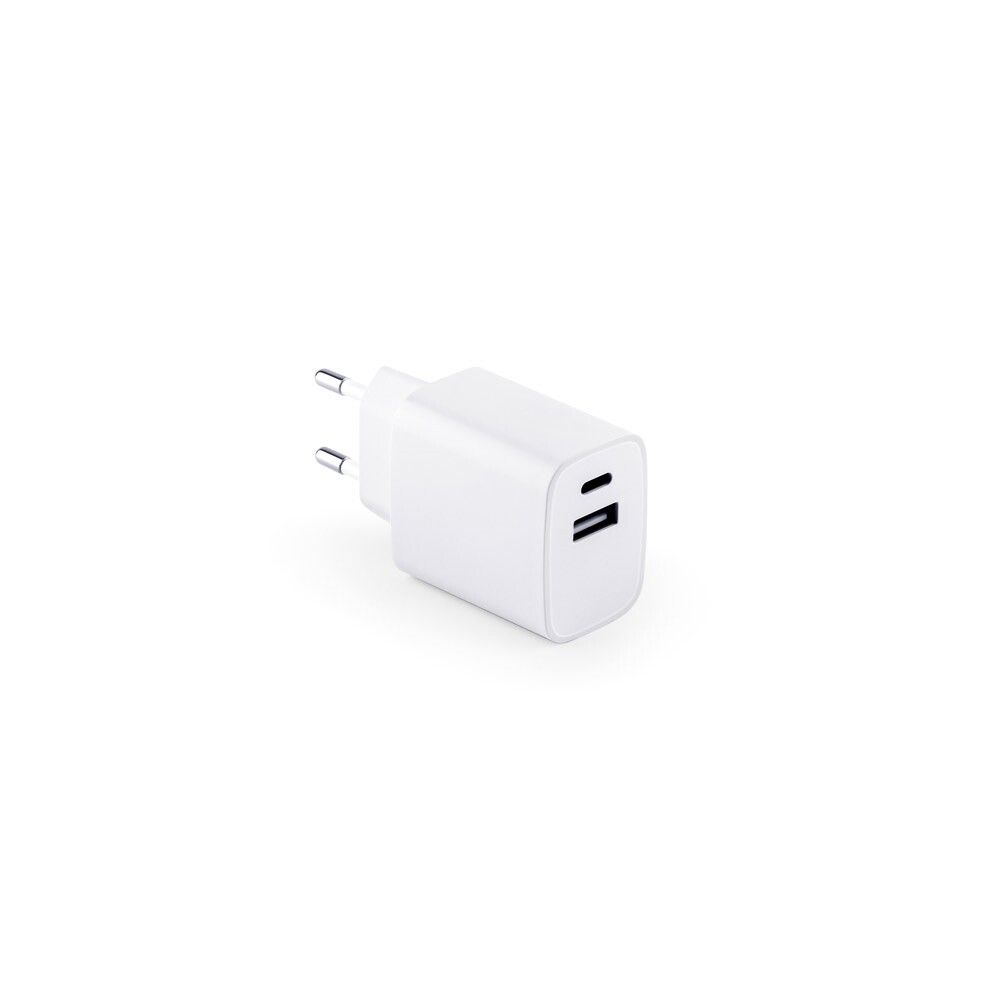 WEGENER Ladegerät USB-A 18W & USB-C 20W, Recyceltes ABS - weiß-748