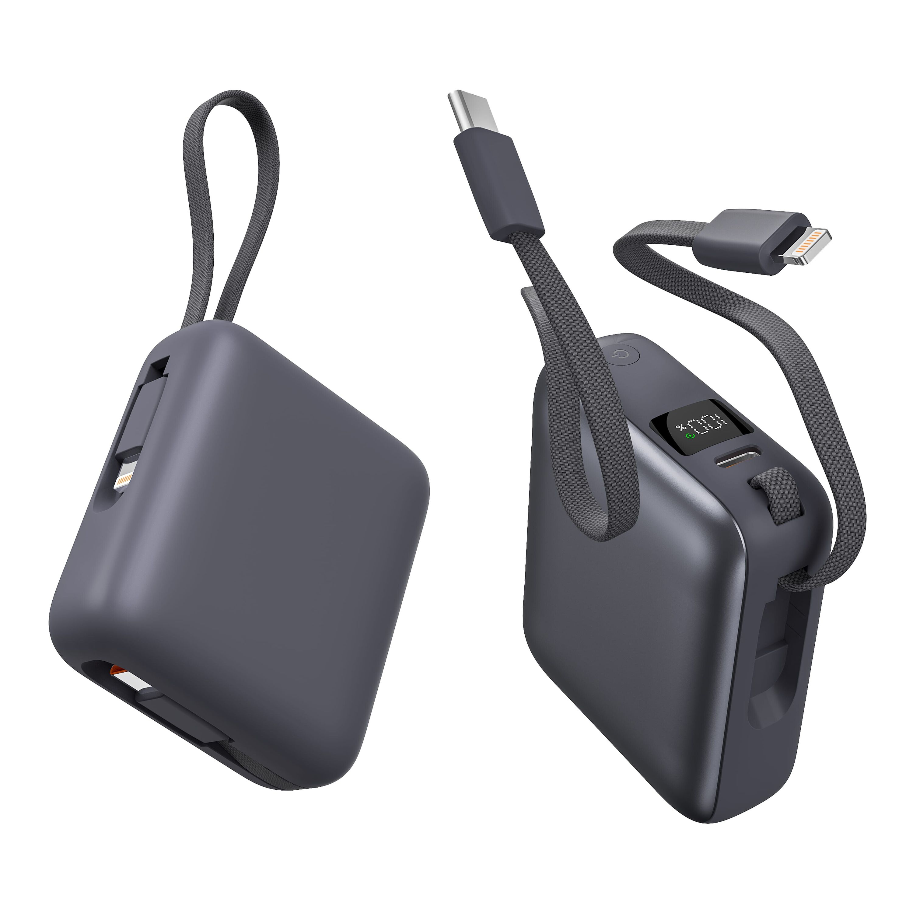 Nova Powerbank 22,5 W Power Delivery mit integrierten Kabeln 10.000 mAh - dunkelgrau-230