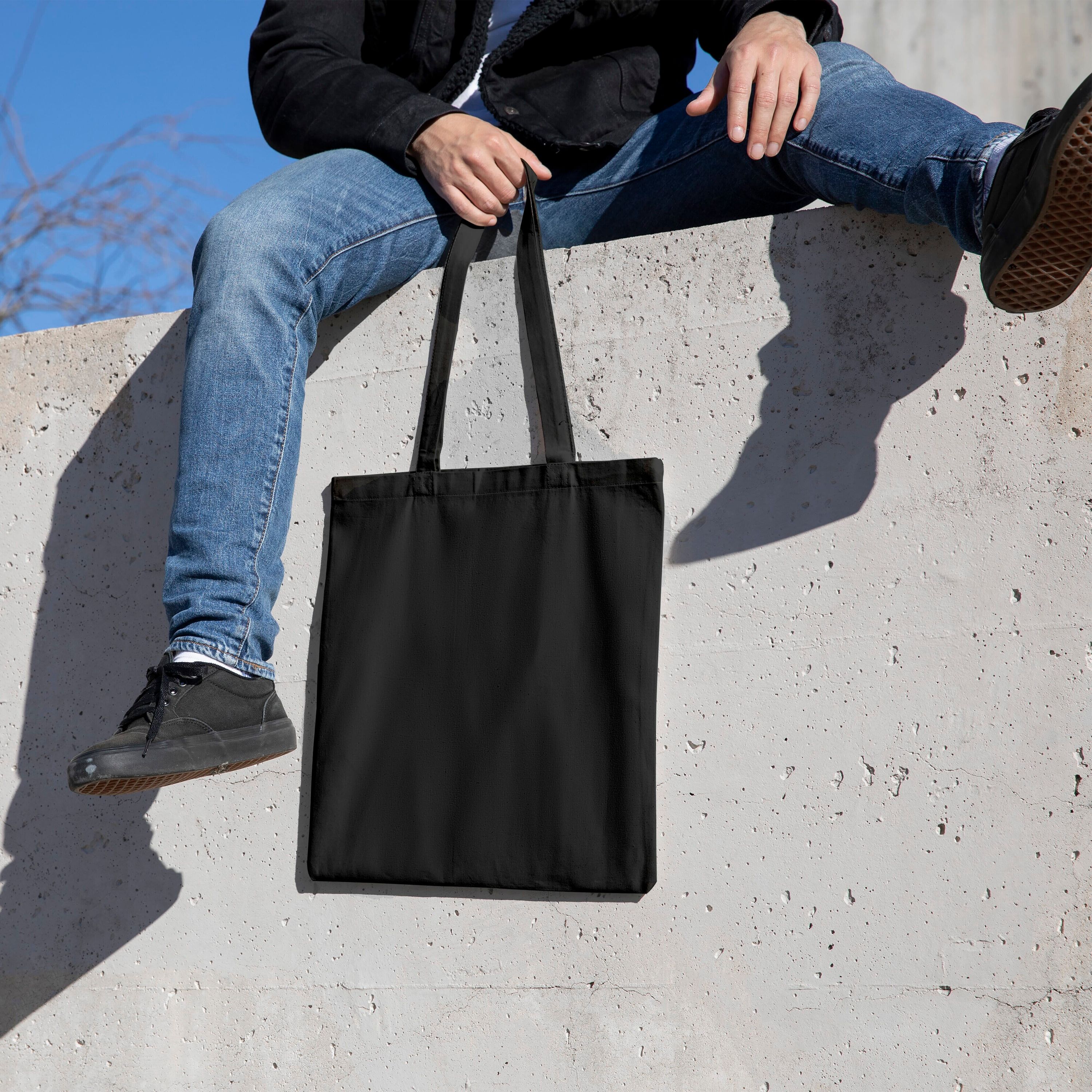 Umhängetasche Baumwolle OEKO-TEX® 140g/m² 38x42cm - schwarz-841