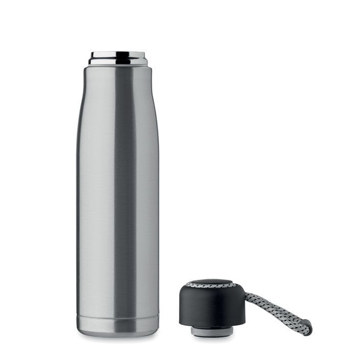 Doppelwandige Flasche 500 ml CORDLE - mattsilber-808