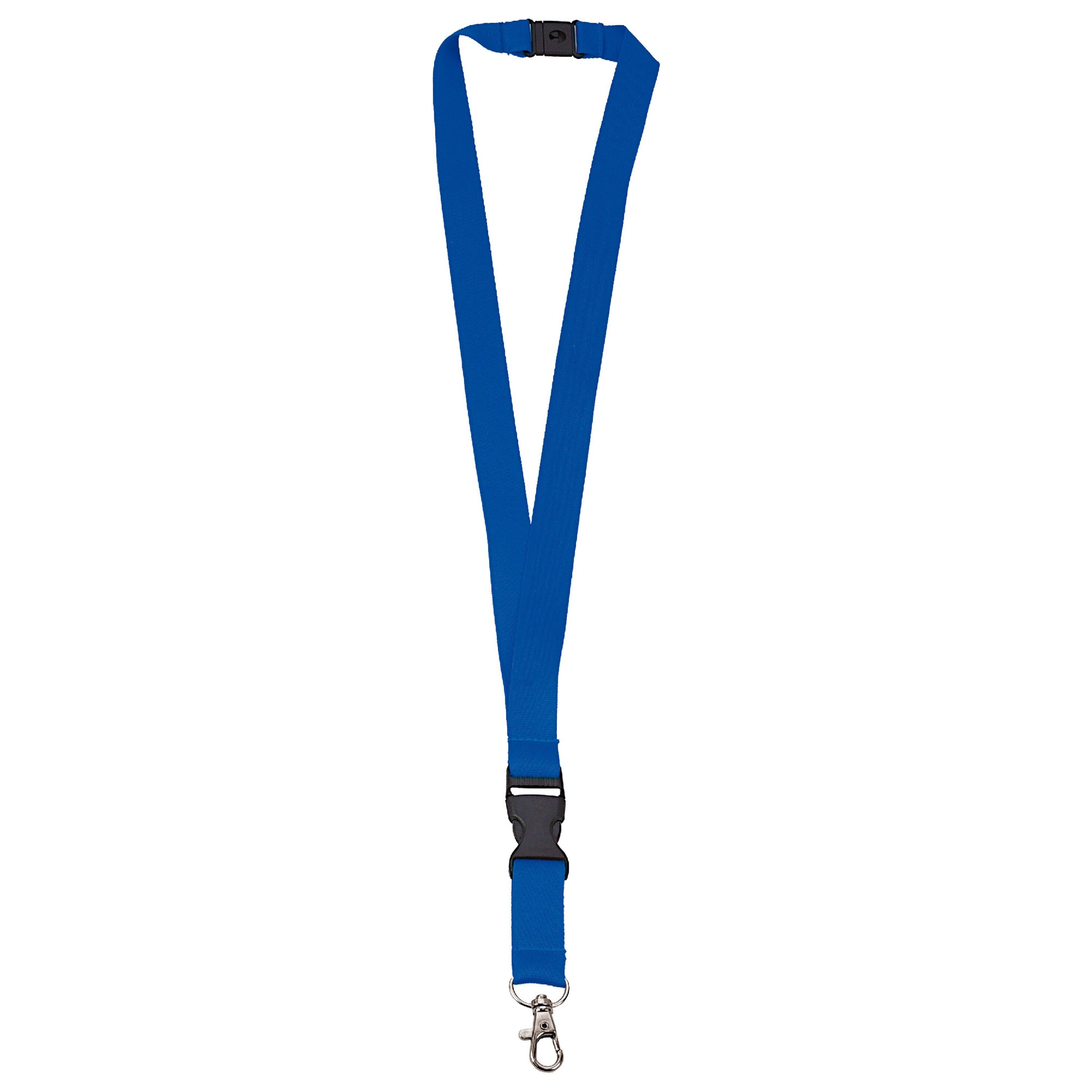 Polyester-Lanyard 20mm mit Schnalle und Haken - royalblau-416