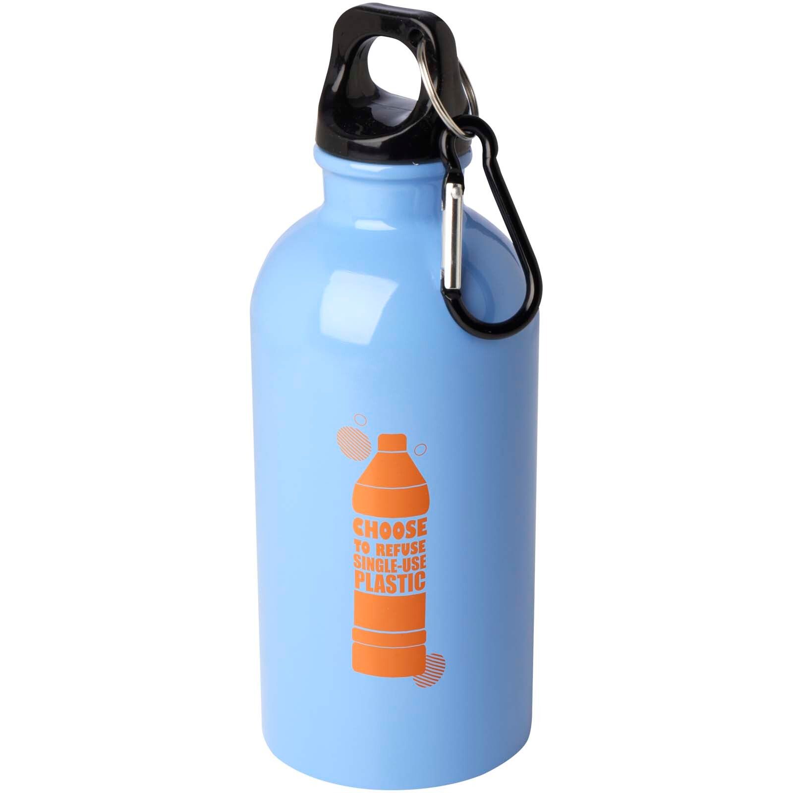 Oregon 400 ml RCS-zertifizierte, einwandige Trinkflasche aus Edelstahl mit Karabinerhaken - wolkenblau-395