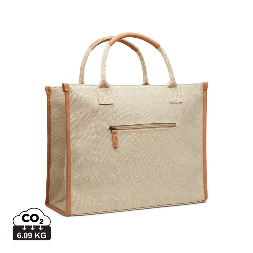 VINGA Bosler Büro-Tasche aus RCS recyceltem Canvas - beige-697