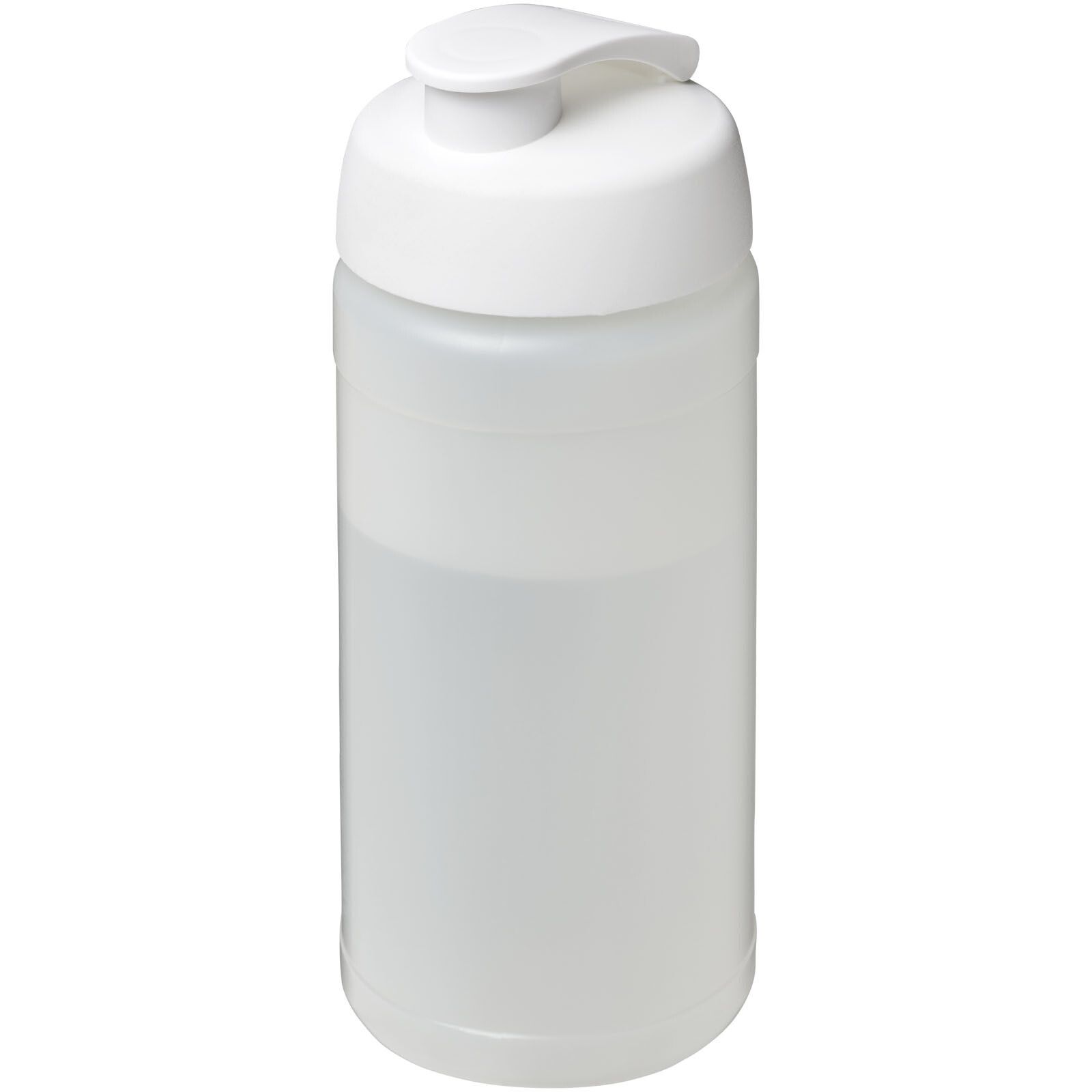 Baseline Plus 500 ml Sportflasche mit Klappdeckel - transparent -  weiss-663
