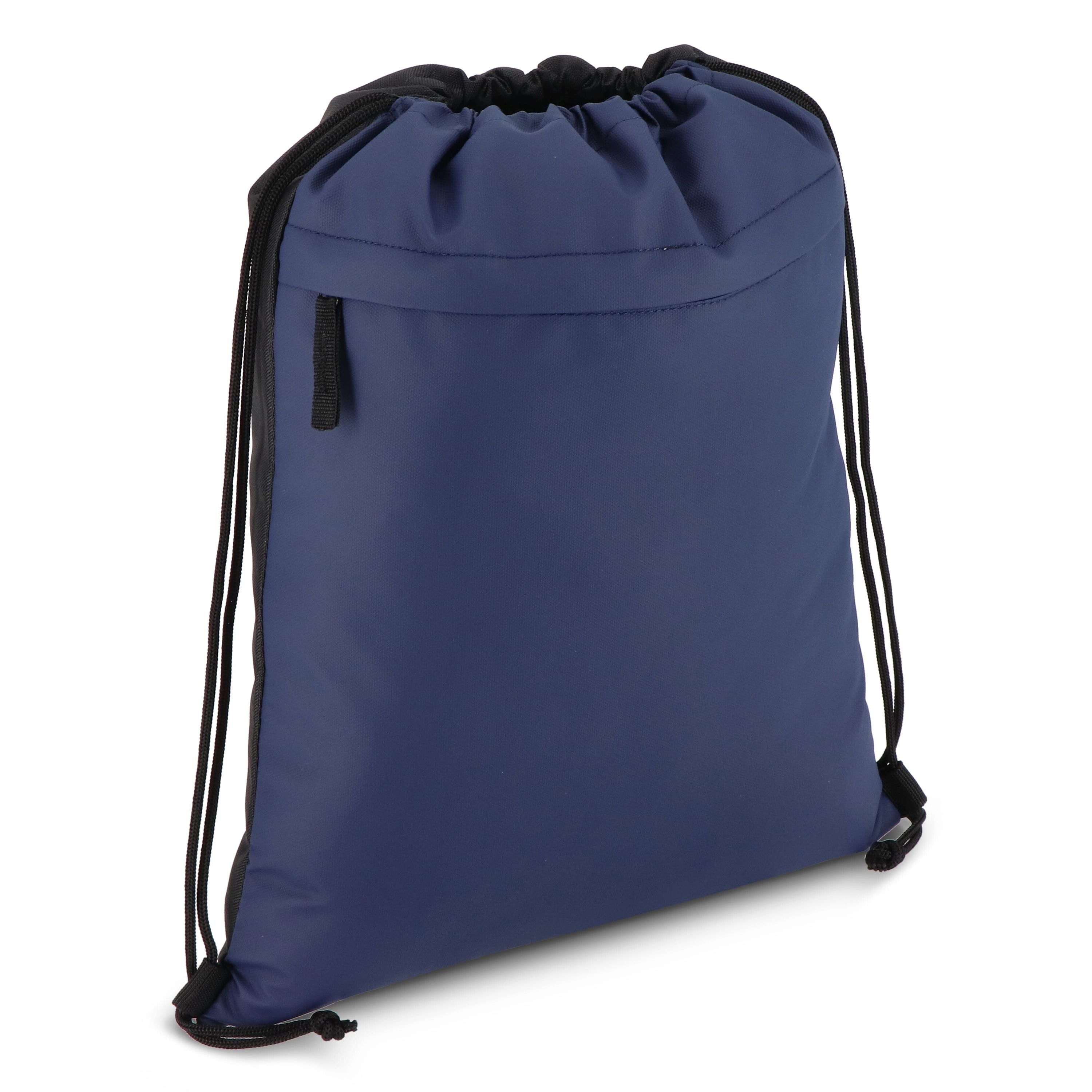 PU-beschichtete R-PET 600D Kordeltasche 33 x 42 cm - dunkelblau-339