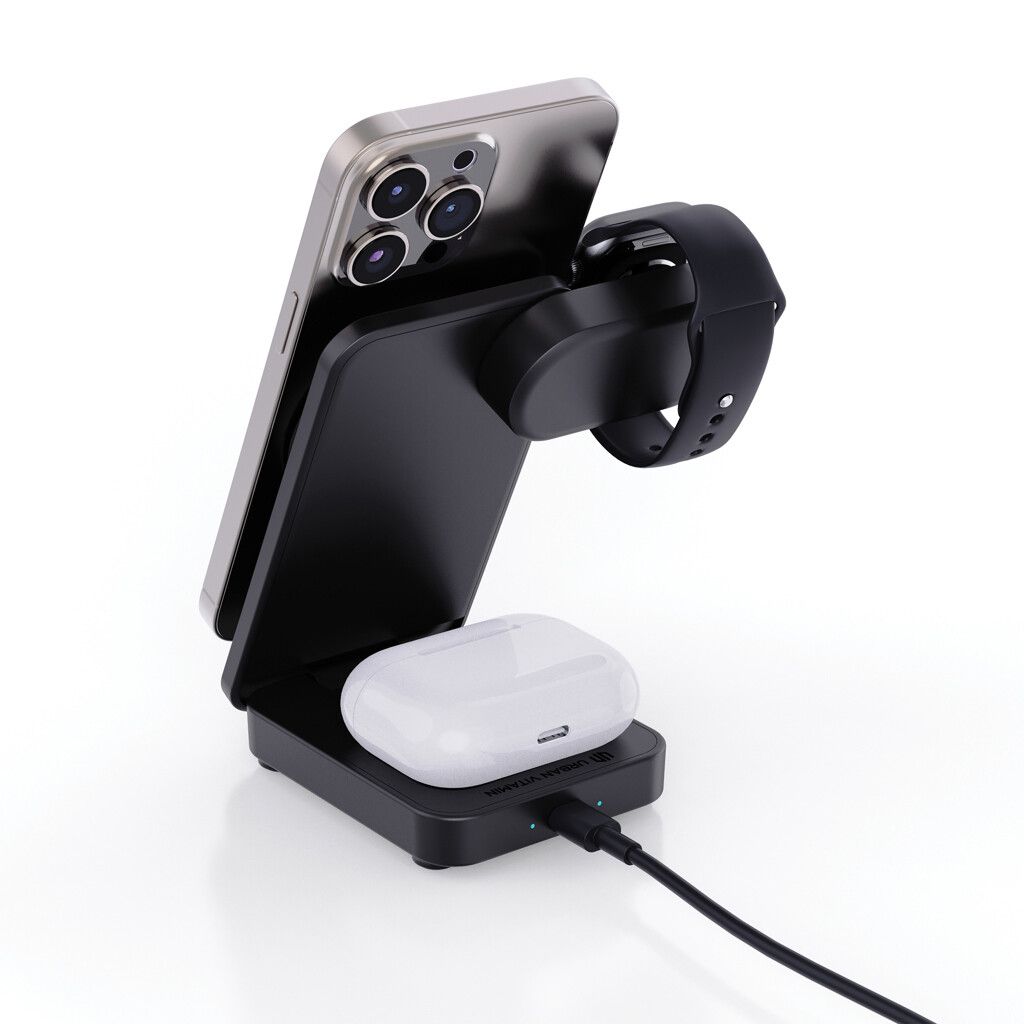 Urban Vitamin Arcadia 15W 3in1 Magnet-Charger aus RCS rABS - schwarz-977