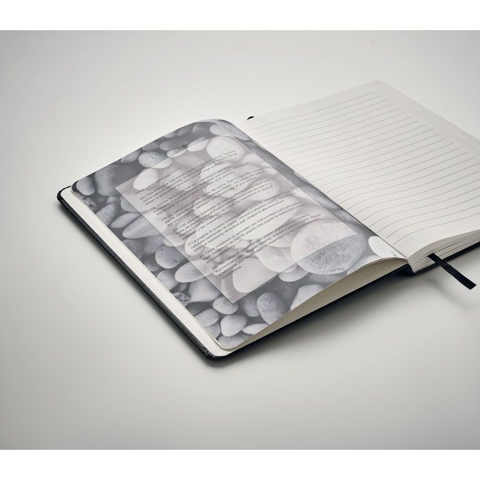 DIN A5 Notizbuch Karton STEIN - schwarz-570