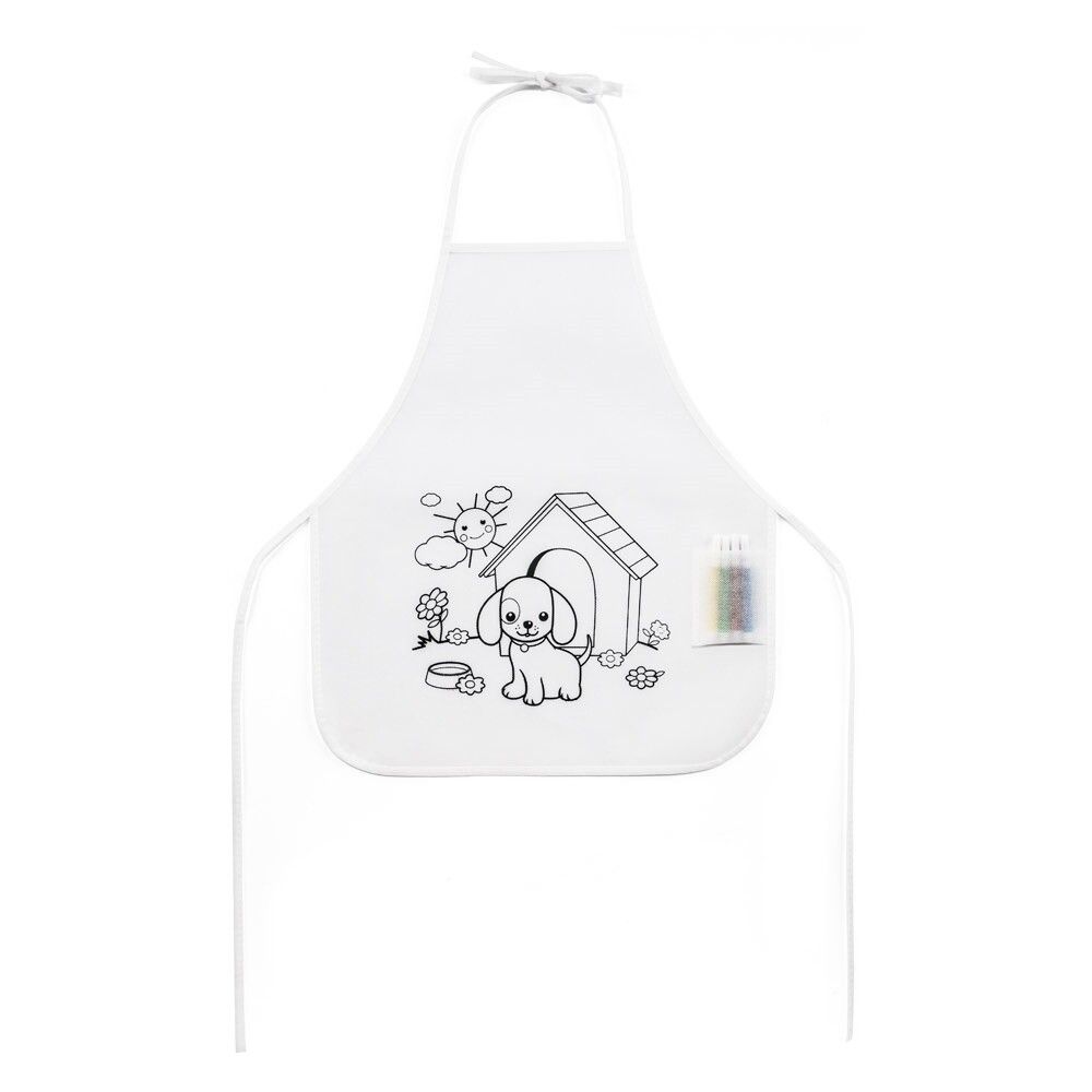 NILO Kinderschürze zum Ausmalen aus Vliesstoff (80 g/m²) - weiß-838