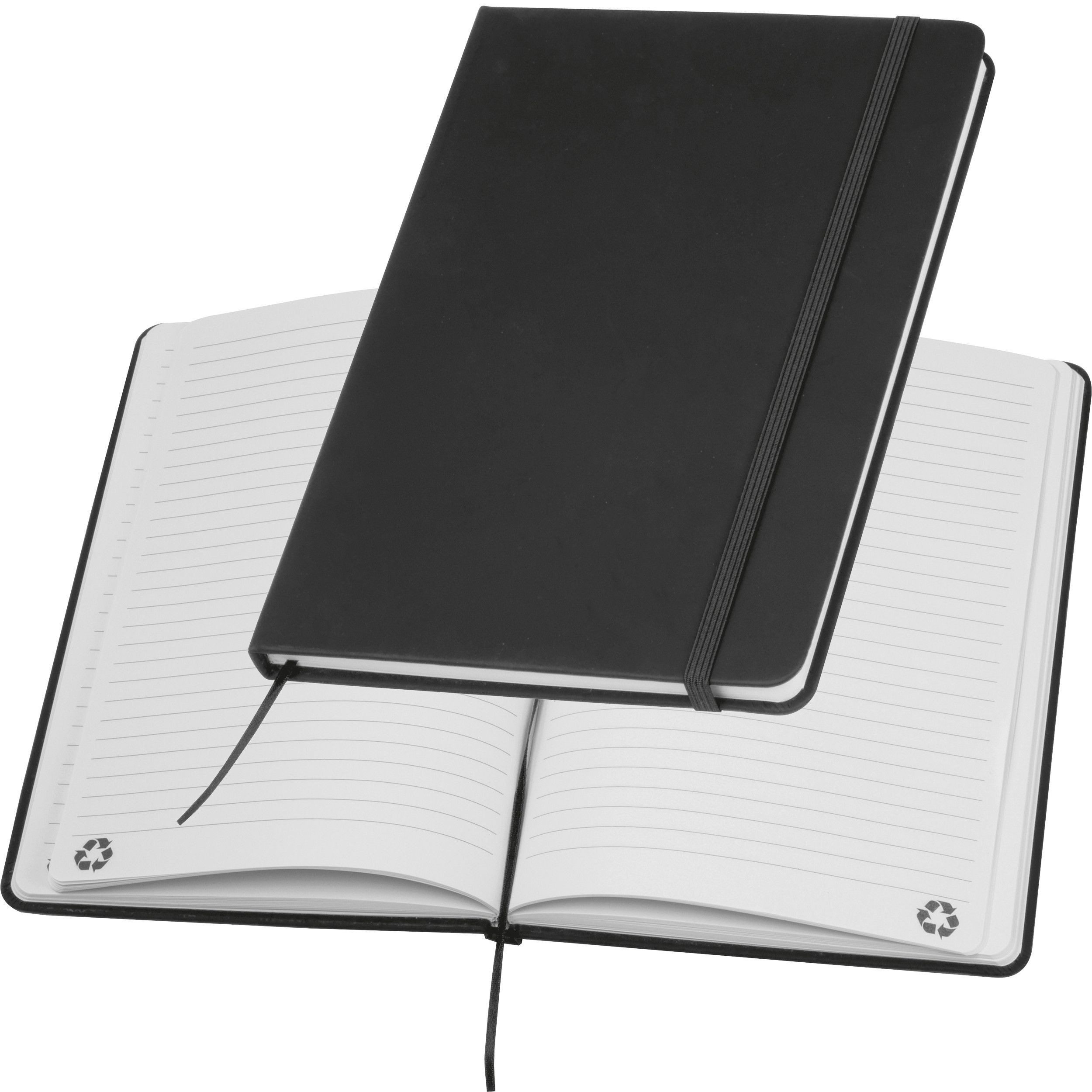 A5 Notizbuch aus Recyclingpapier  - schwarz-151