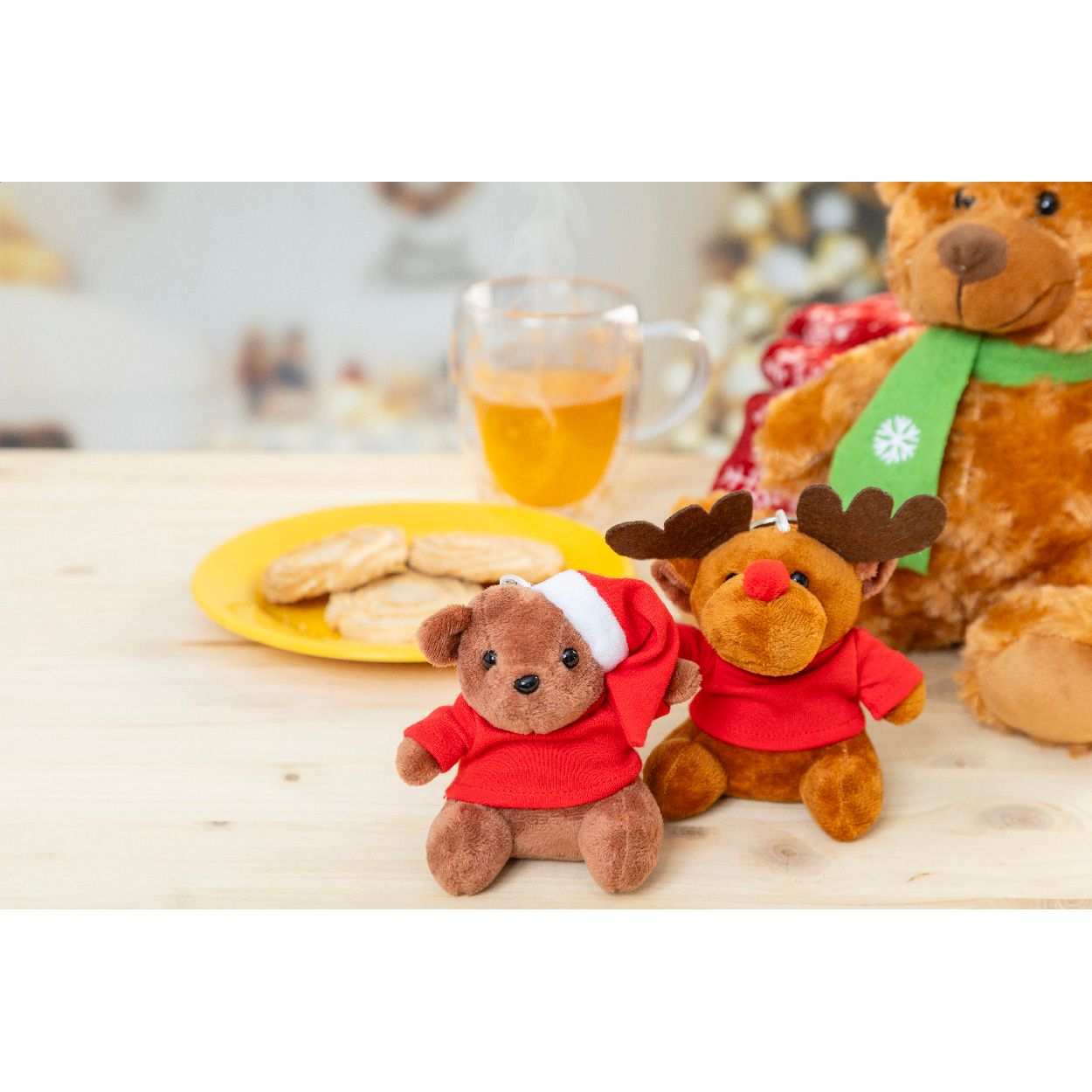 Julnalle Plüsch-Weihnachts-Teddybär-Schlüsselanhänger - mehrfarbig-608