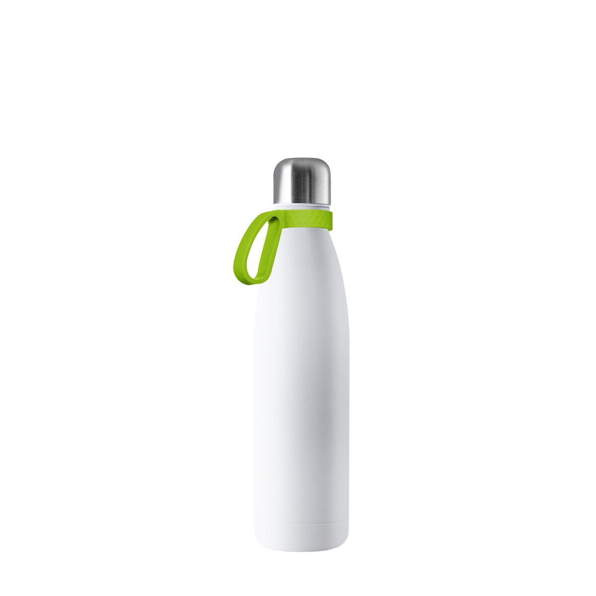 Thermotrinkflasche NIZZA mit Ring - weiß - hellgrün-339