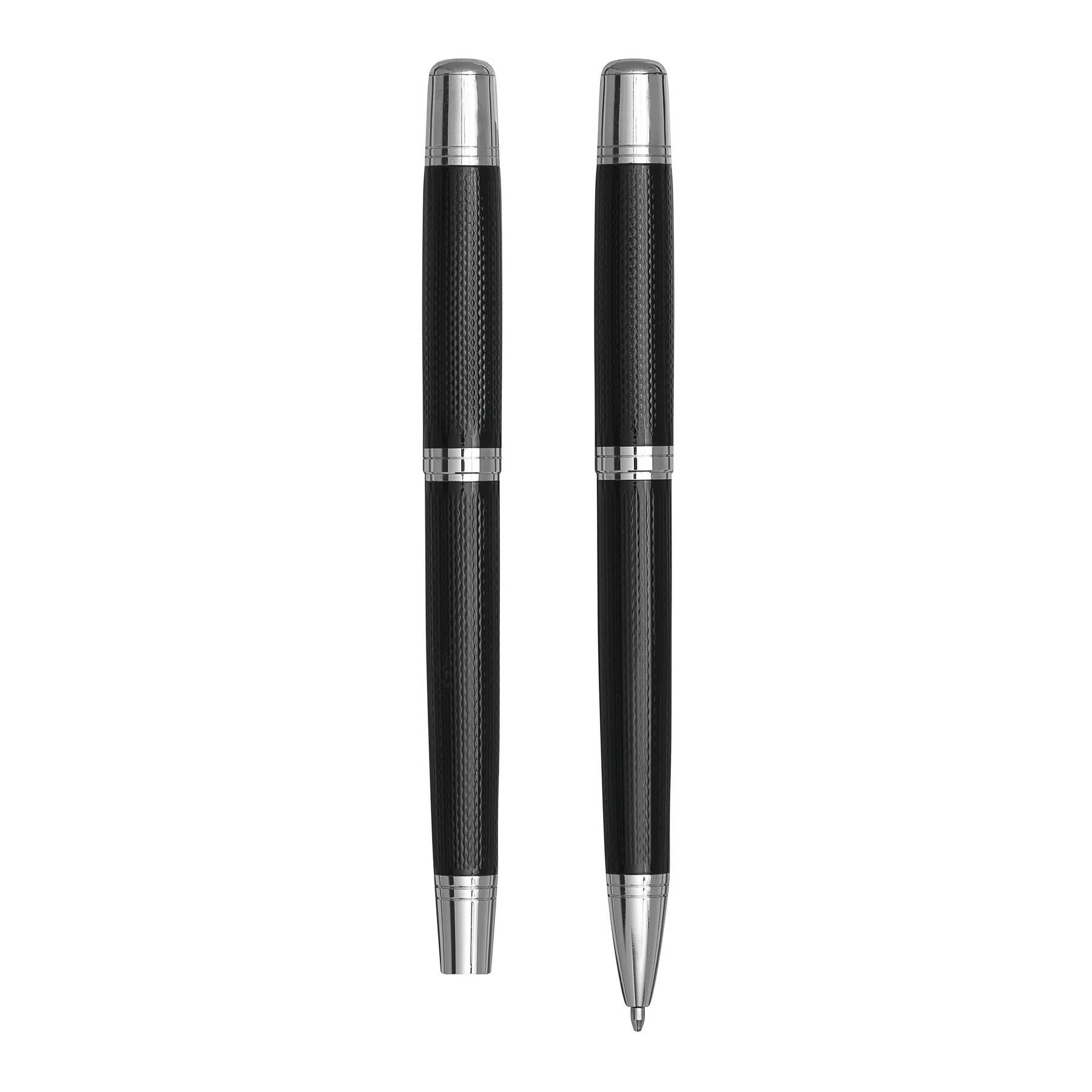 Schreibset MANZONI - schwarz - silber-986