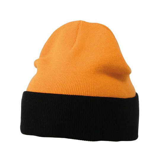 Knitted Cap - orange - black-104