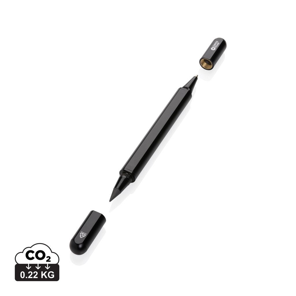 Swiss Peak Storm Dual-Tip-Pen aus RCS recyceltem Aluminum - schwarz-475