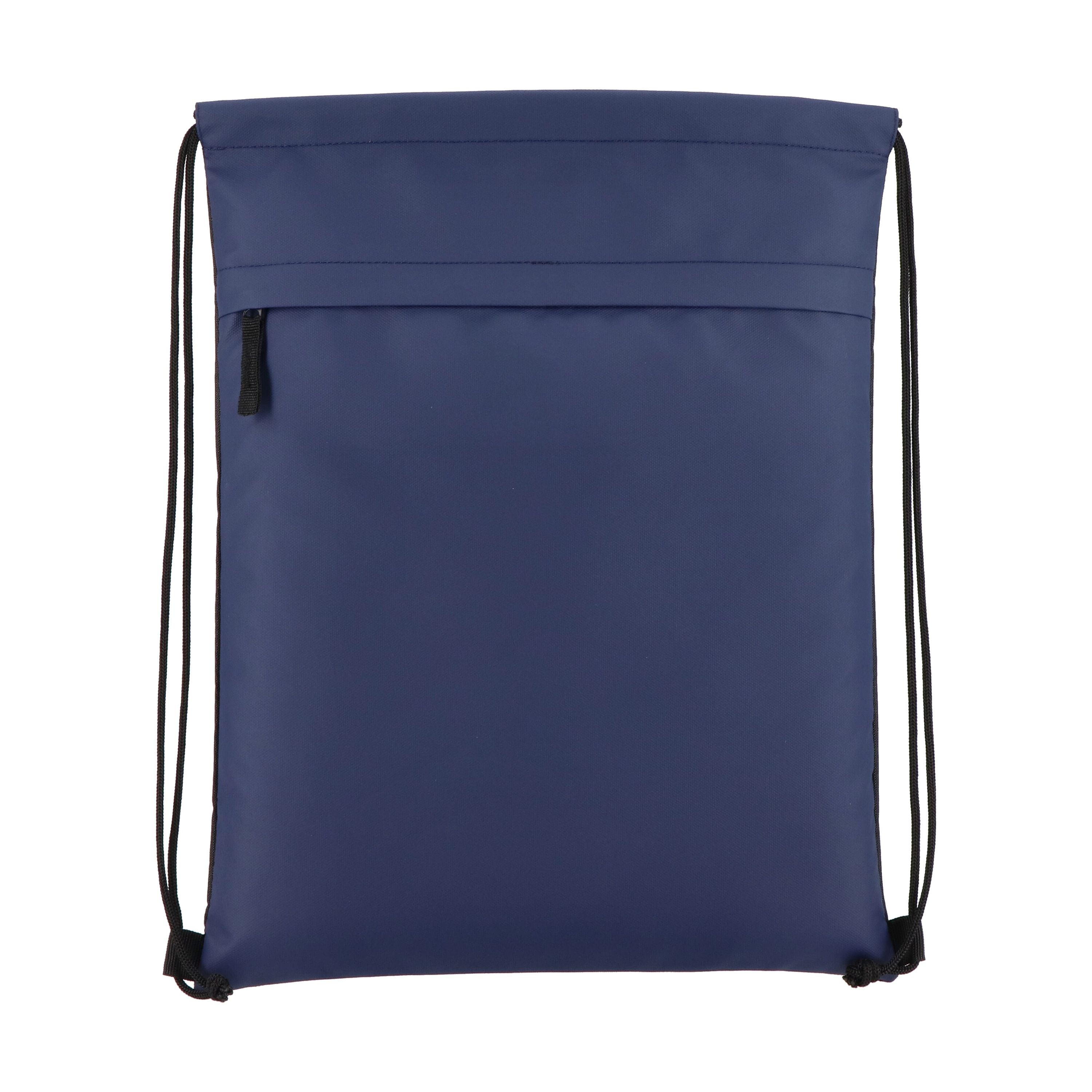 PU-beschichtete R-PET 600D Kordeltasche 33 x 42 cm - dunkelblau-514