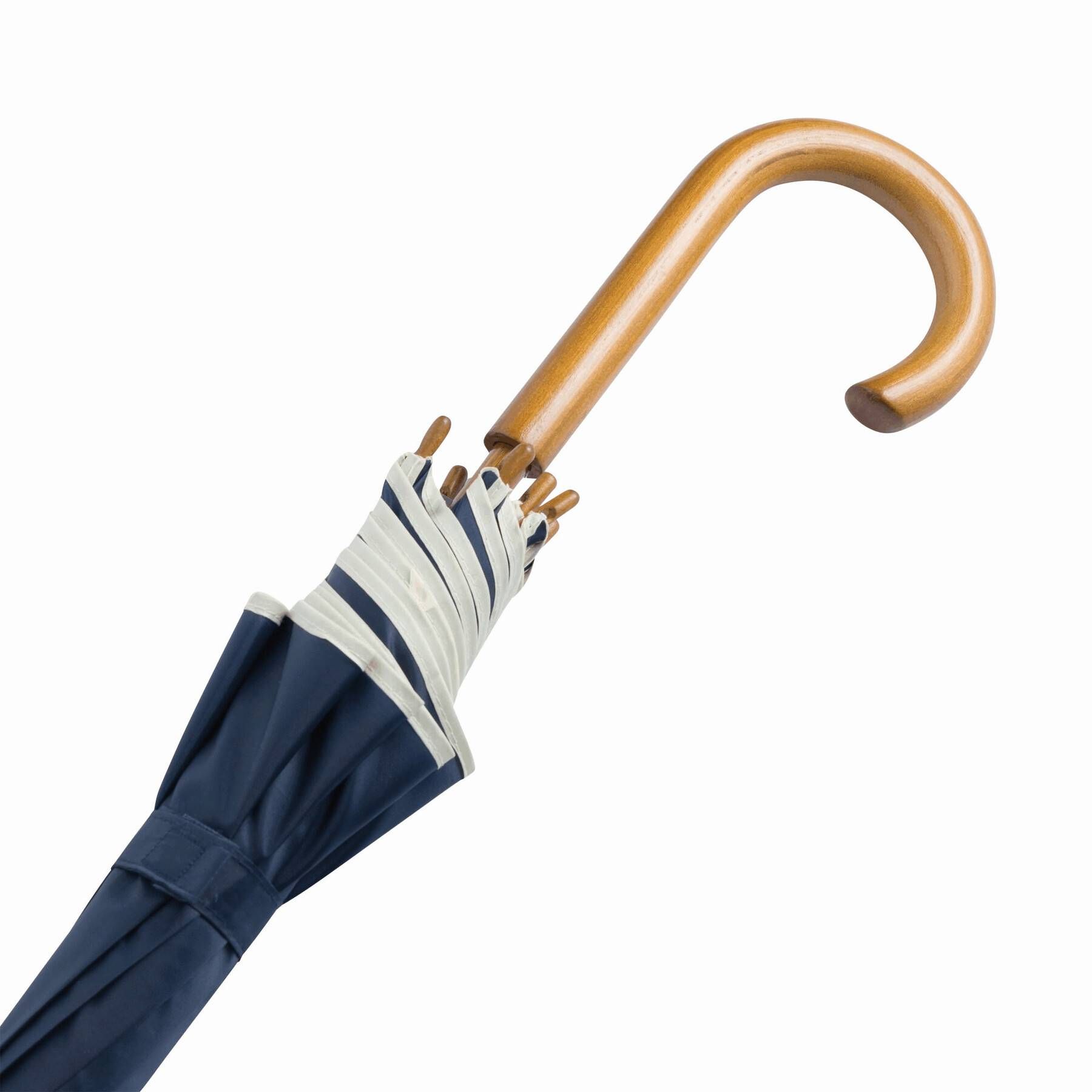 Automatik-Holzstockschirm WALTZ - beige - marineblau-903