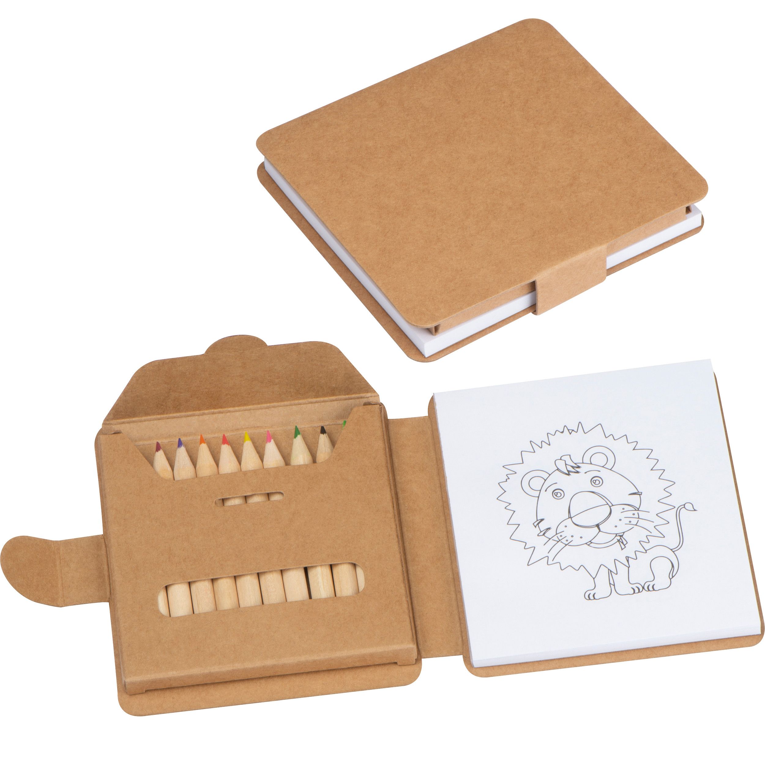 Malbuch mit 12 Buntstiften - beige-880