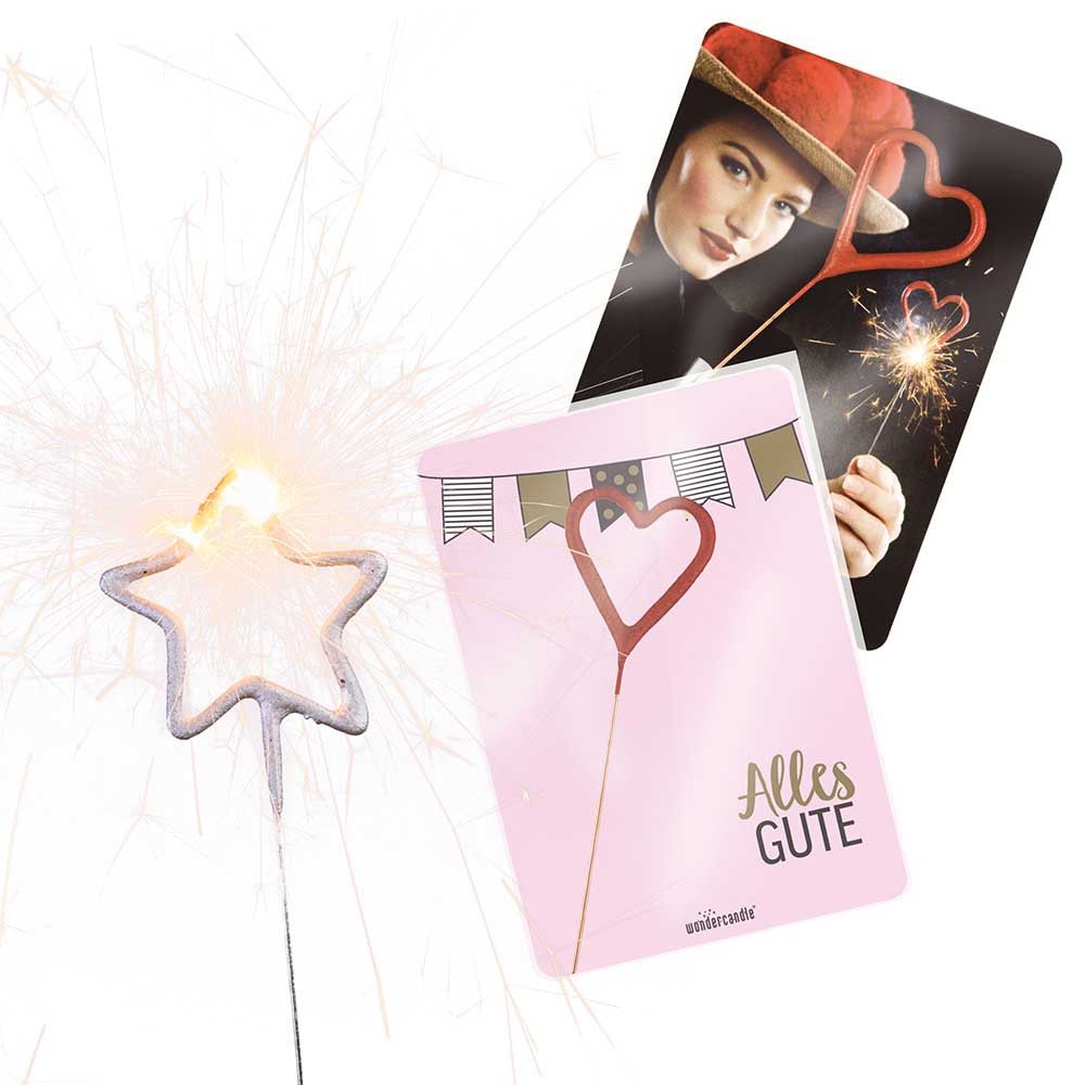 Wondercandle Mini mit Wondercard  - Herz, gold-397
