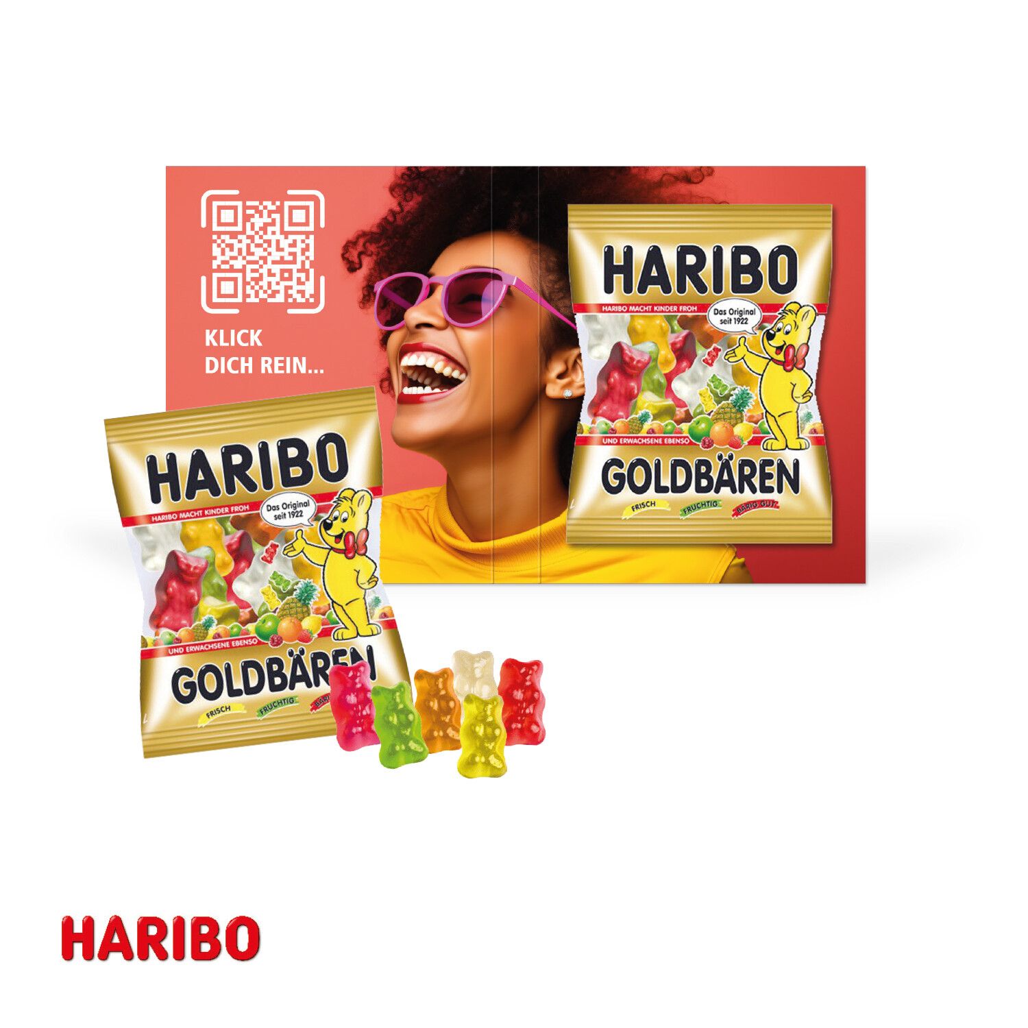 Werbe-Klappkarte mit Haribo Goldbären-648