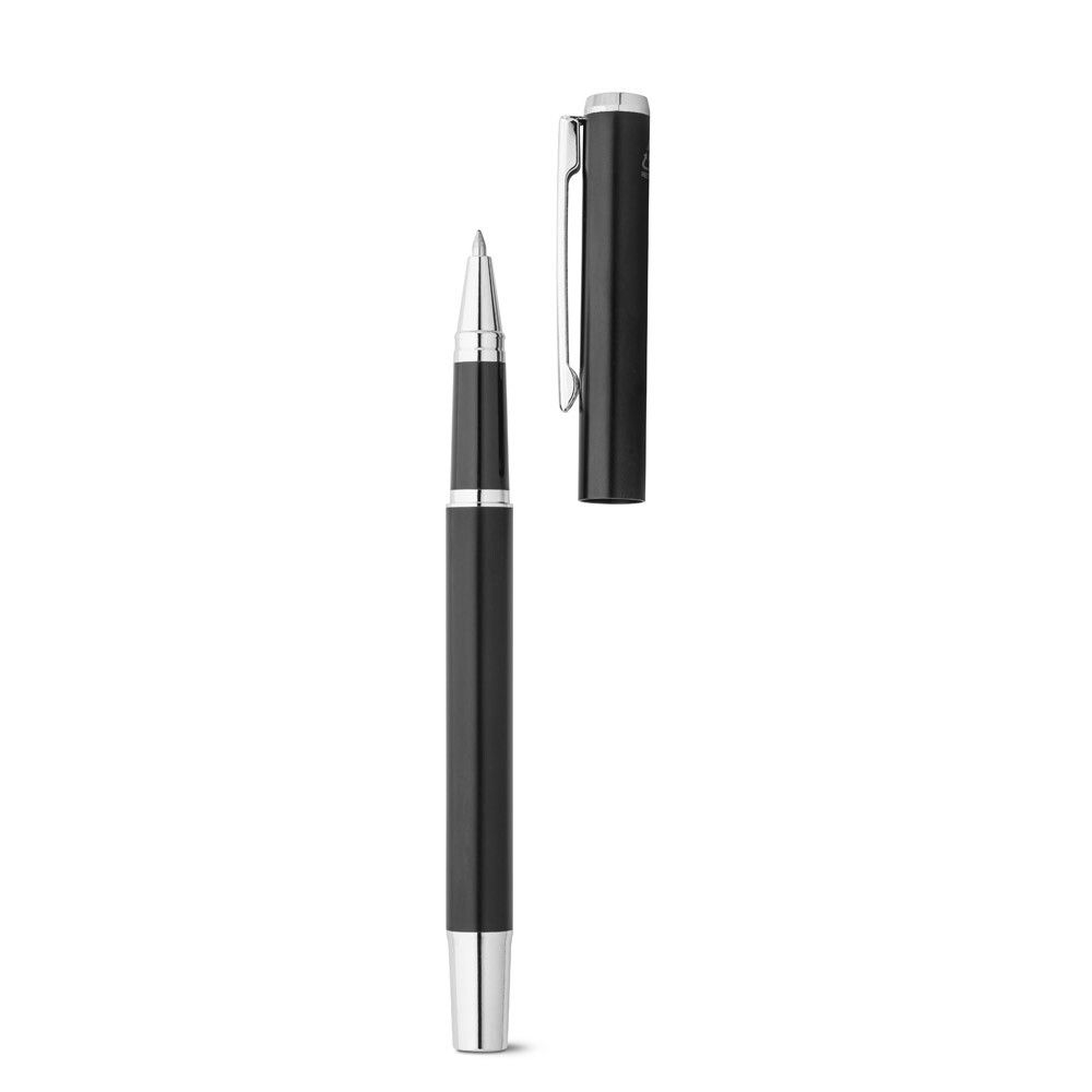 LEAH Roll- und Kugelschreiber aus Aluminium (94% rAL) mit Clip - schwarz-485