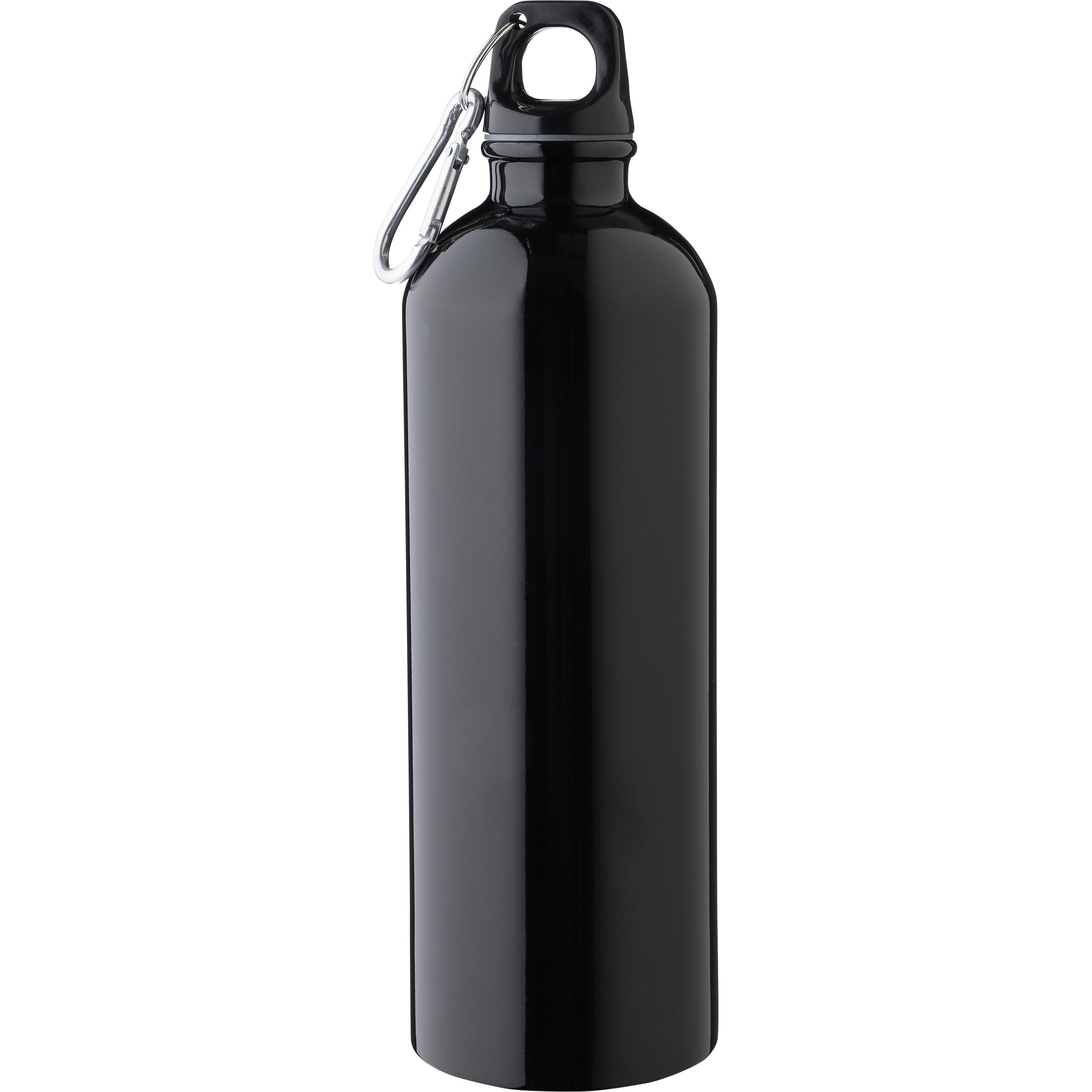 Recycelte einwandige Edelstahlflasche (750 ml) Emeric - schwarz-250