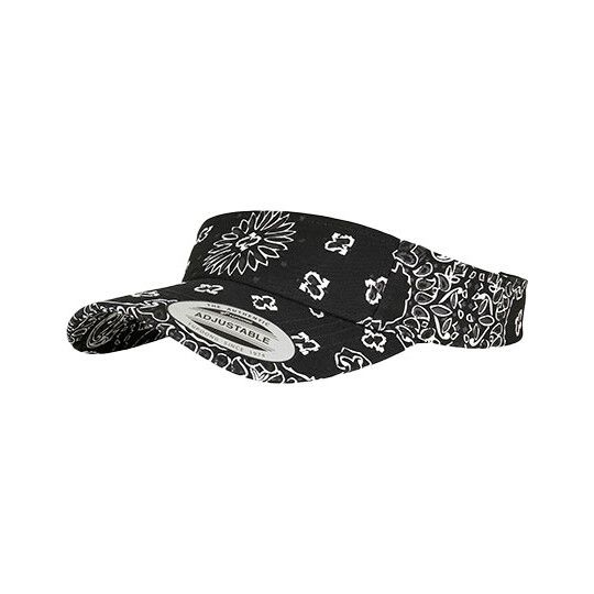 Bandana Print Visor - black - white-145