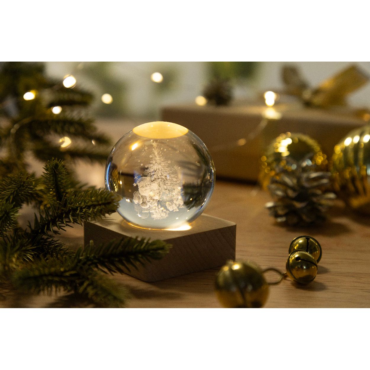 Borealis Leuchtkugel mit Weihnachtsmotiv - transparent - natur-600
