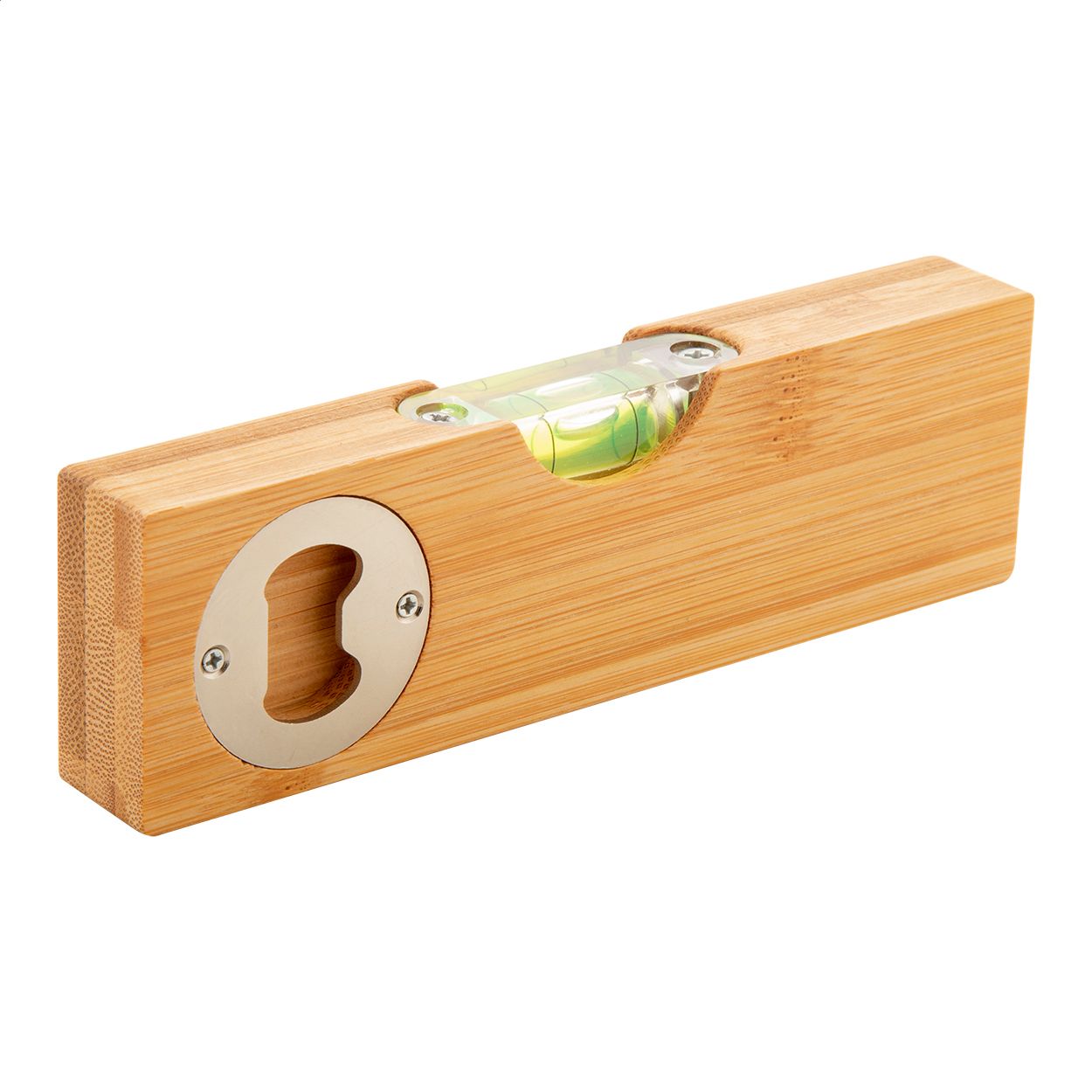 Spiroo Wasserwaage mit Flaschenöffner - natur-947
