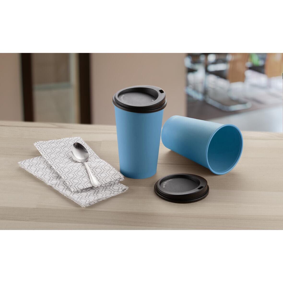 Kaffeebecher ToGo, 0,3 l - geselliges grün - schwarz-394