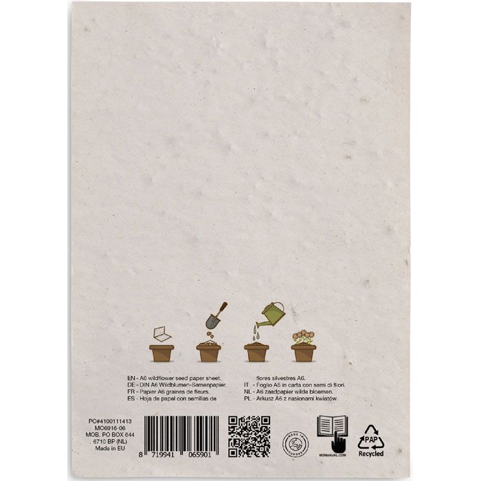 DIN A6 Wildblumen-Samenpapier ASIDO - weiß-905