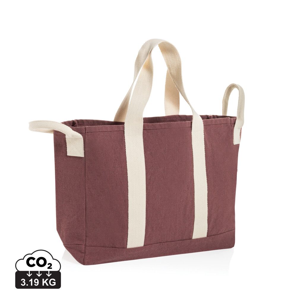 BEAU AWARE™ Strandtasche aus 400gr/m² recyceltem Canvas - maroon-309