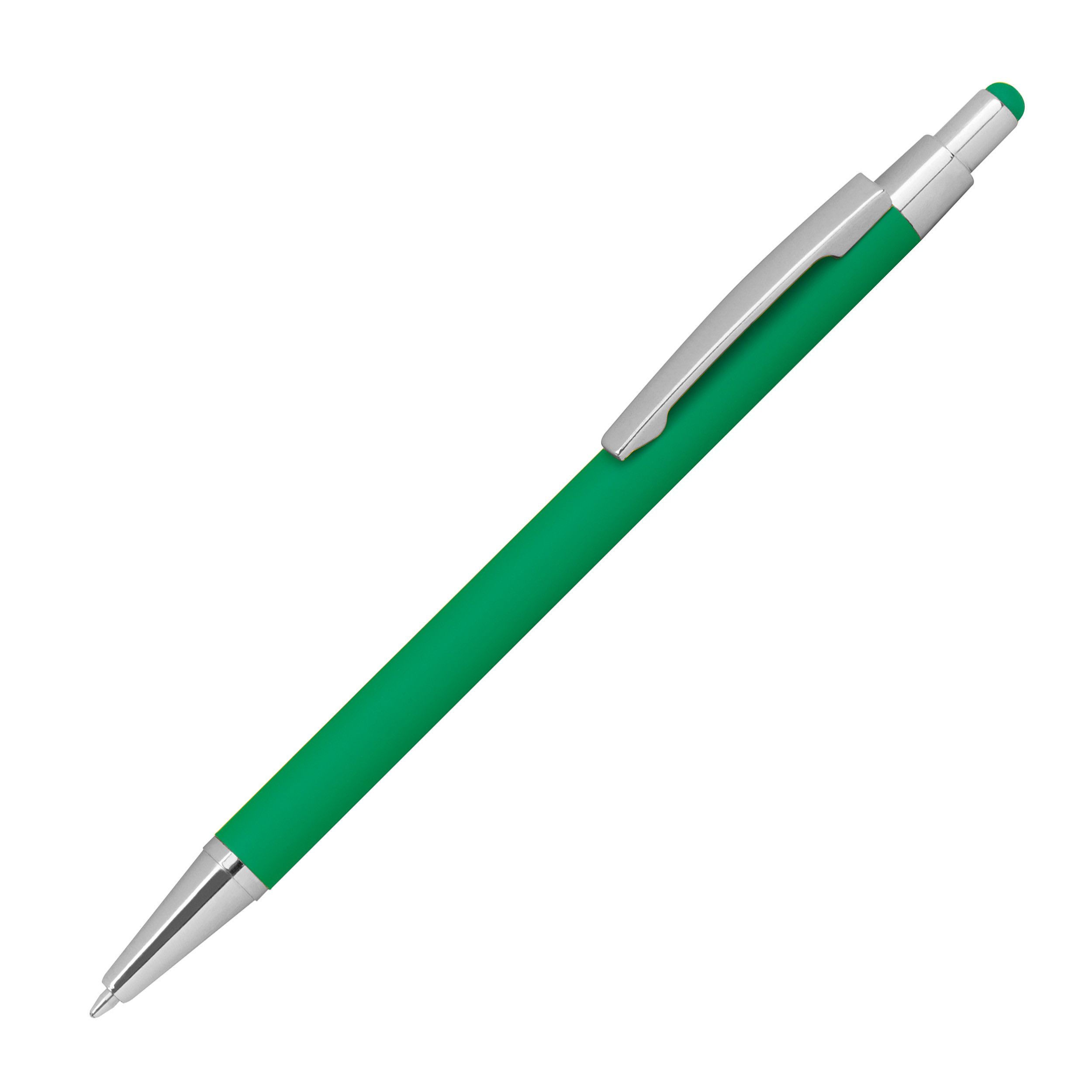 Kugelschreiber aus Metall mit Rubberfinish und Touchfunktion - grün-531