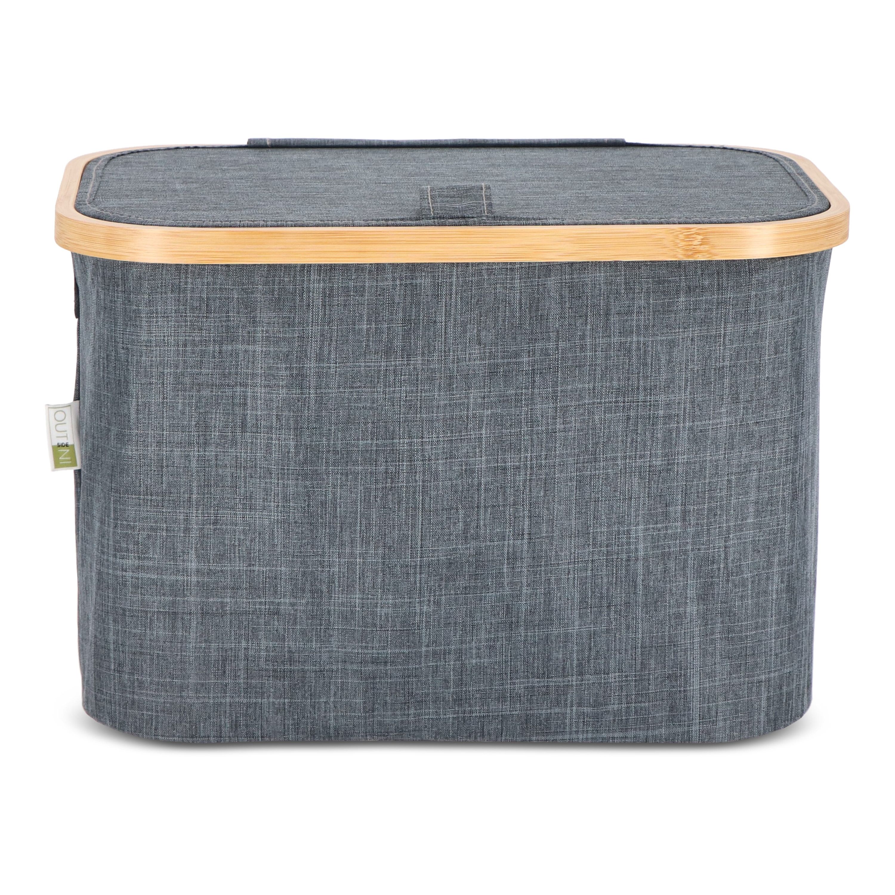 InSideOut faltbarer Korb mit Deckel Sogne 38 x 26 x 25cm rPET - dunkelgrau-871