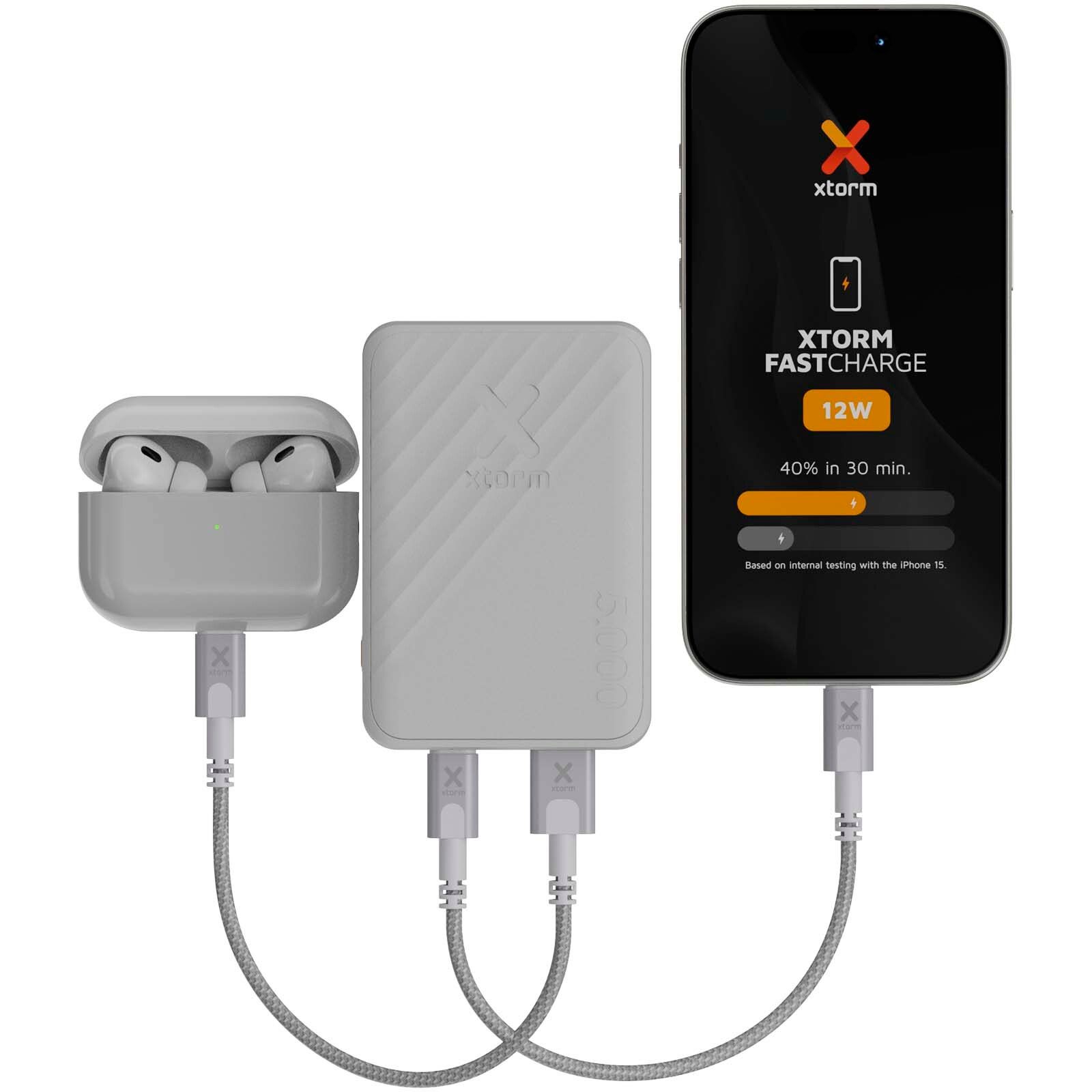 Xtorm XG205 Go2 12 W 5000 mAh Schnelllade-Powerbank  - weiss-585