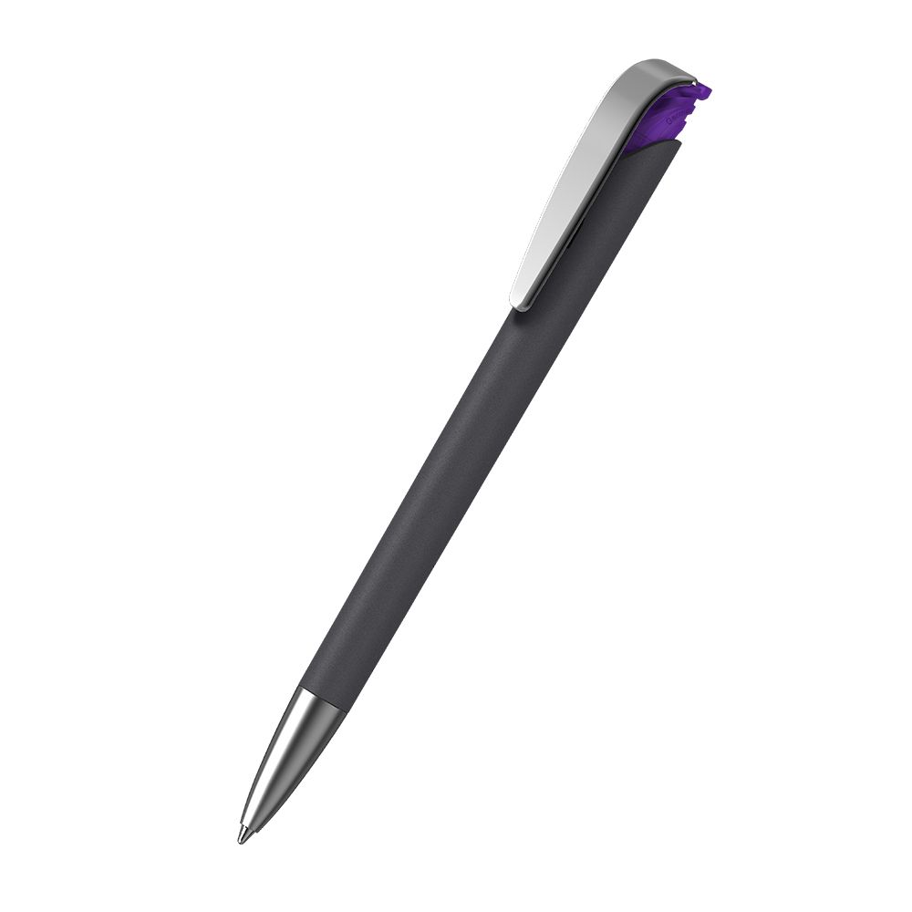 Druckkugelschreiber Jona softgrip/ice MMs - softgrip schwarz - violett ice-811