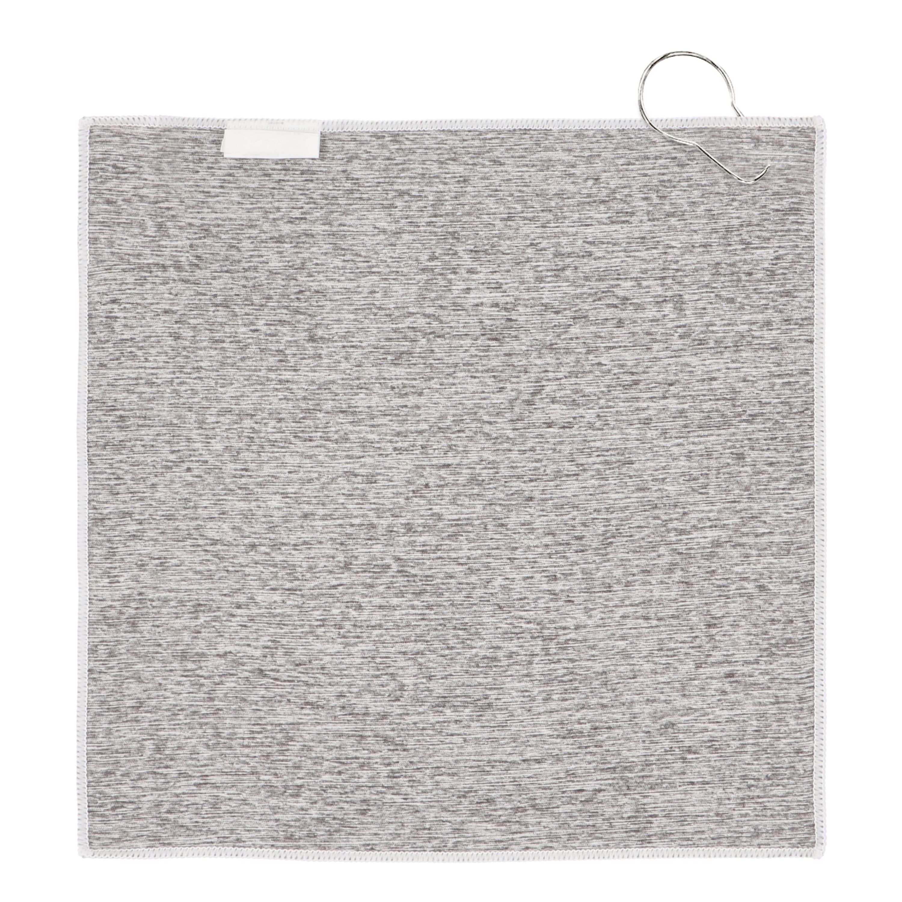 Schnelltrocknendes Golfhandtuch mit Haken R-PET 30 x 30 cm Sublimation - weiss  -  grau-419