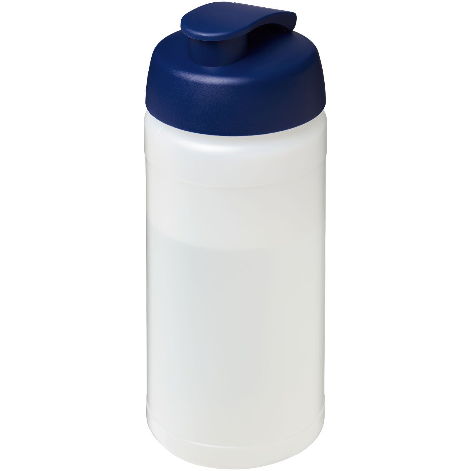 Baseline Plus 500 ml Sportflasche mit Klappdeckel - transparent -  blau-256