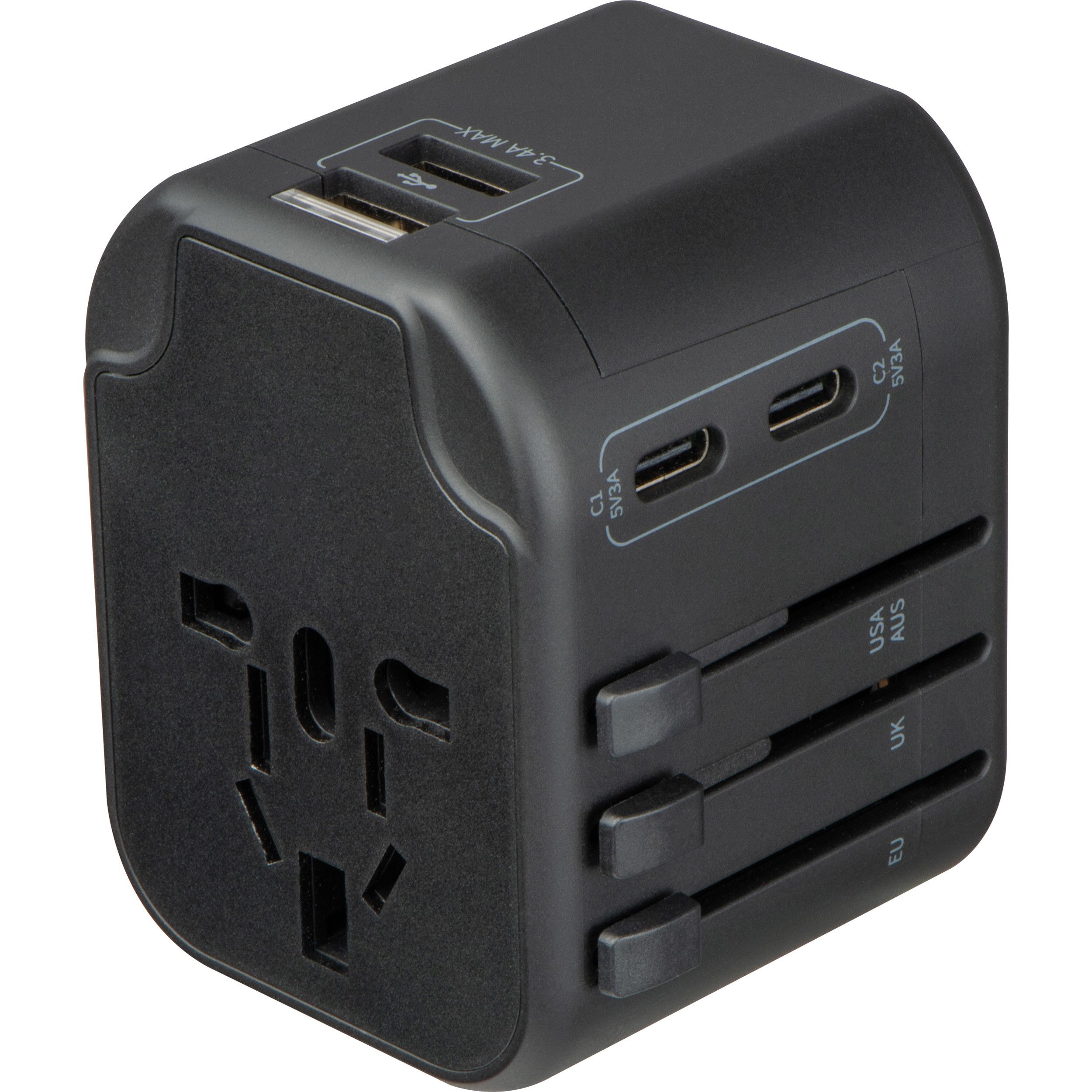 Reiseadapter Maracena - schwarz-117