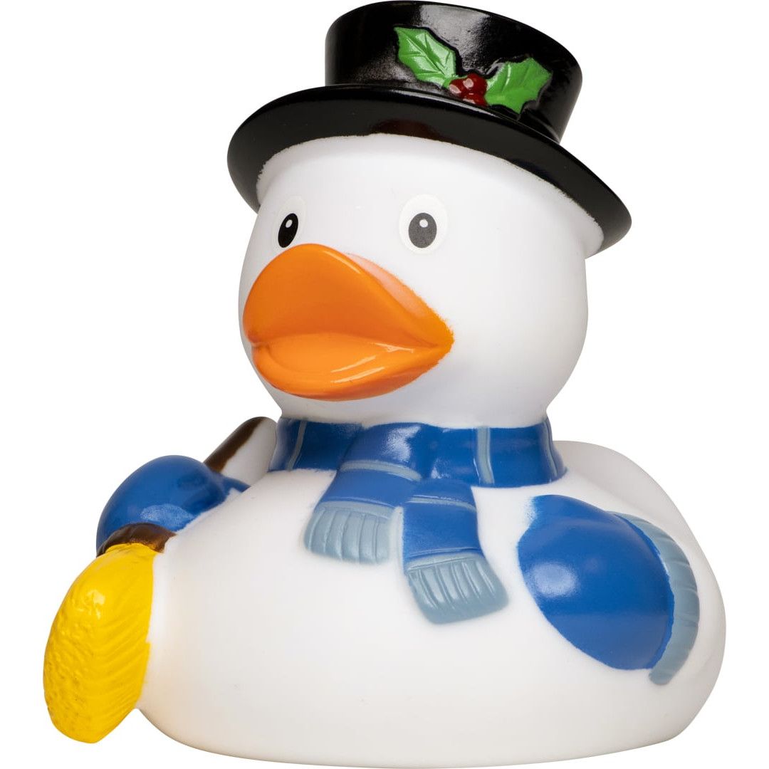 Quietsche-Ente Schneemann - weiß-341