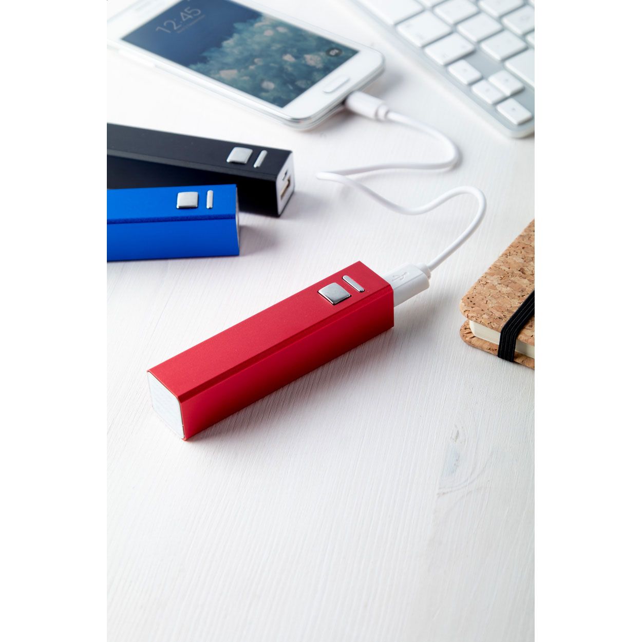 Powerbank Thazer - rot - weiß-400
