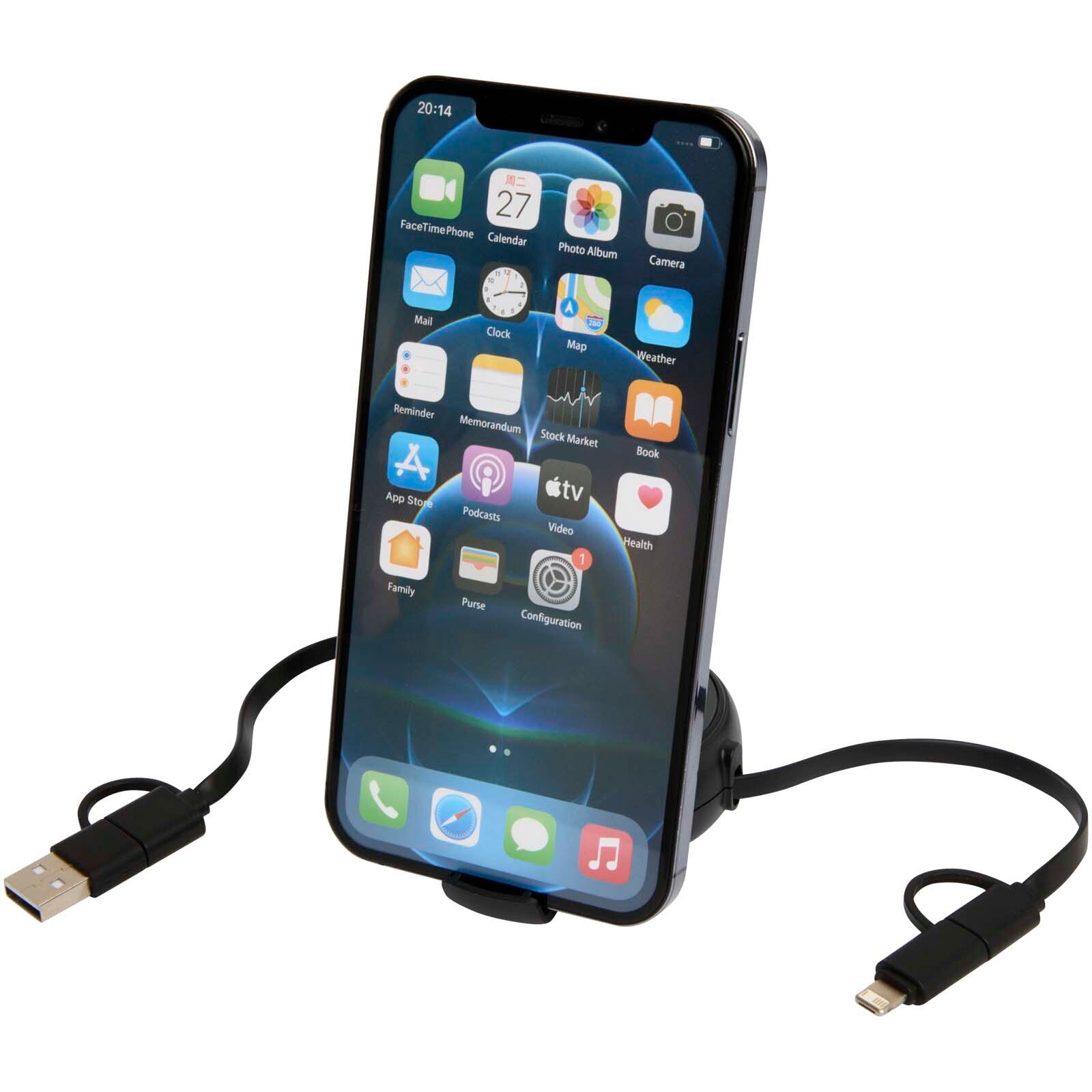 Alasia 100 cm 5-in-1 Kabel aus recyceltem Kunststoff und Aluminium, einziehbar, für Datenübertragung und mit 45W Schnellladung - schwarz-23
