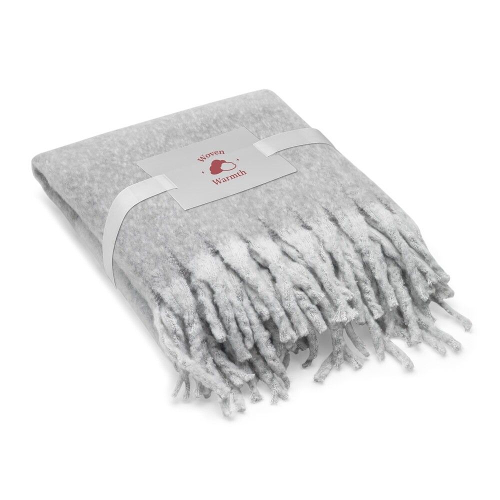 COMFY Decke aus recyceltem Polyester, mit Mohair-Feeling - grau-106