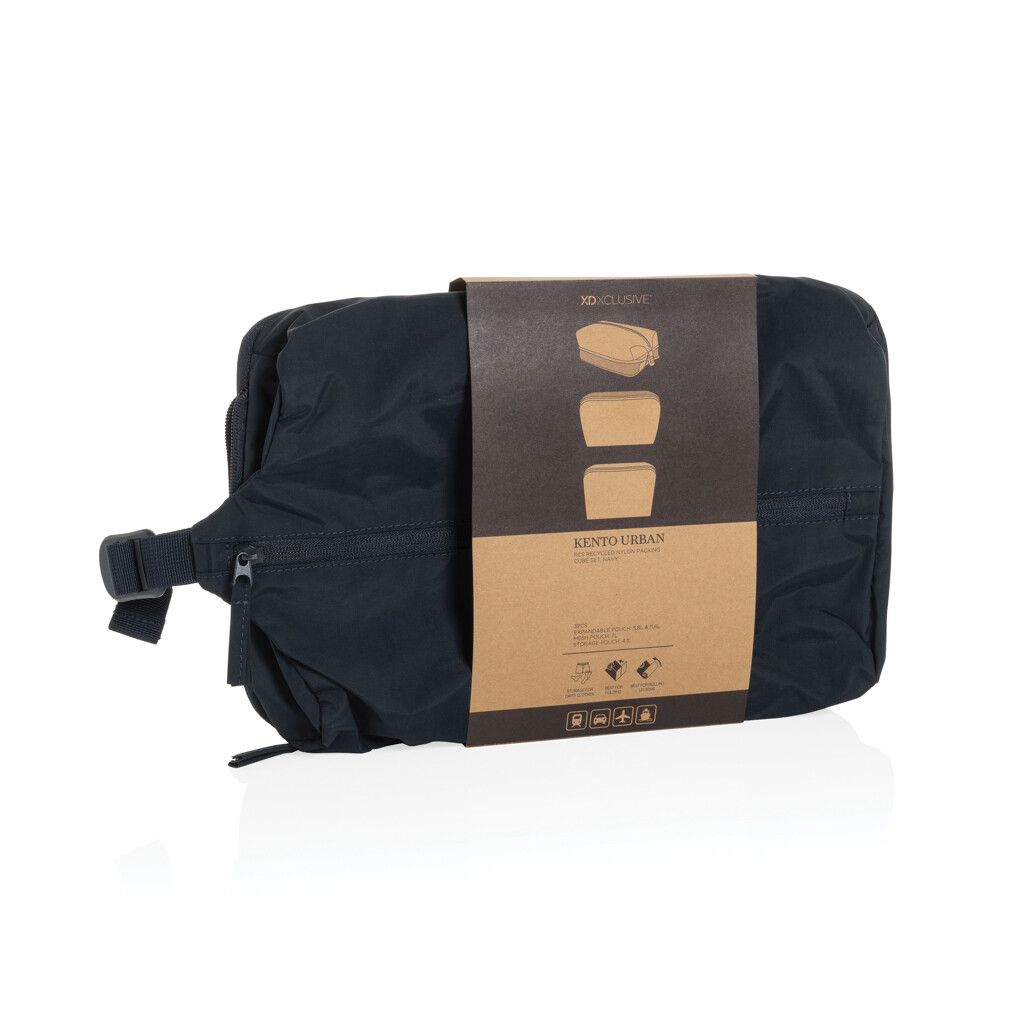 KENTO URBAN Packing Cube Set aus RCS recyceltem Nylon - navy blau-869