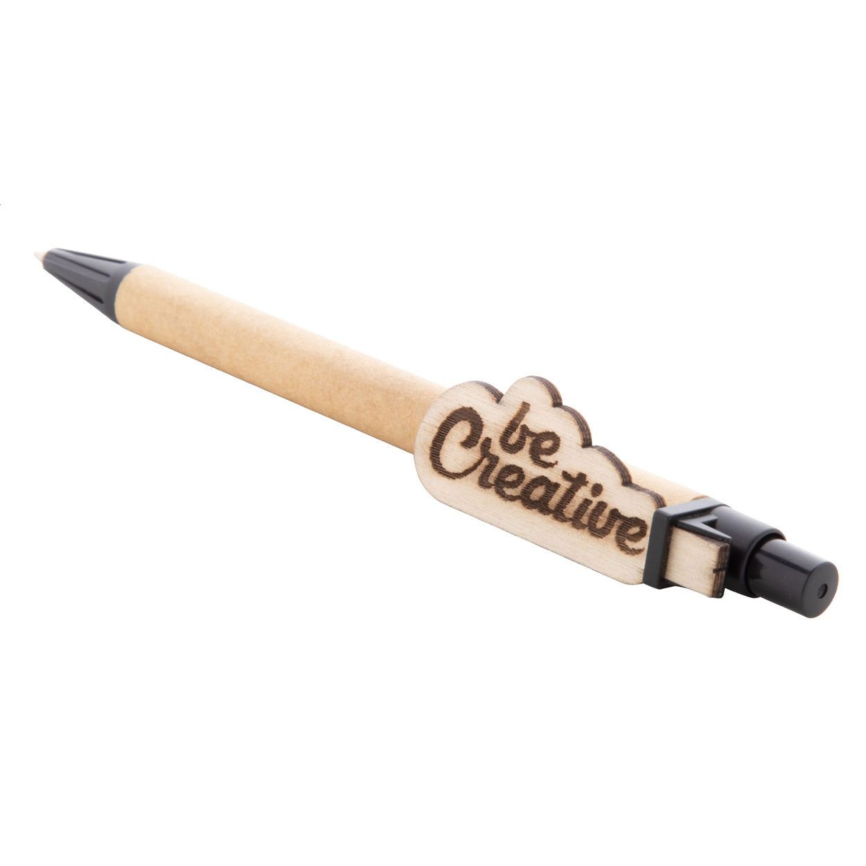 Kugelschreiber CreaClip Eco - schwarz - natur-584